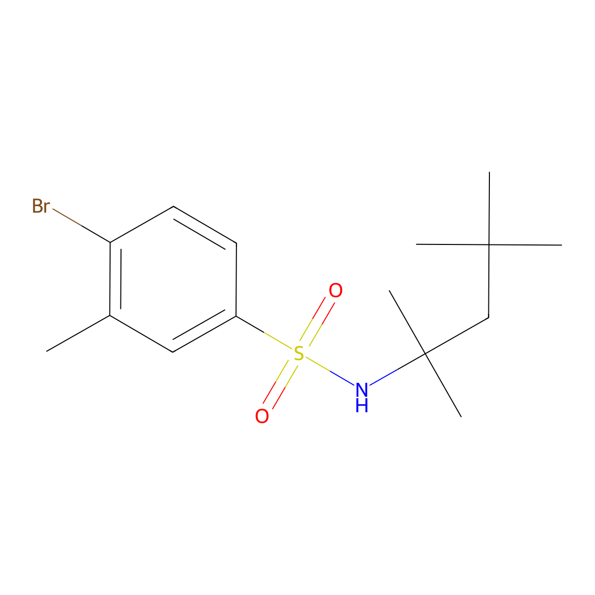 [(4-Bromo-3-methylphenyl)sulfonyl](1,1,3,3-tetramethylbutyl)amine molecular structure, CAS 1246821-03-3
