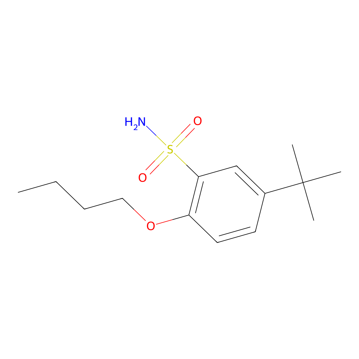 2-Butoxy-5-tert-butylbenzenesulfonamide molecular structure, CAS 1246821-10-2