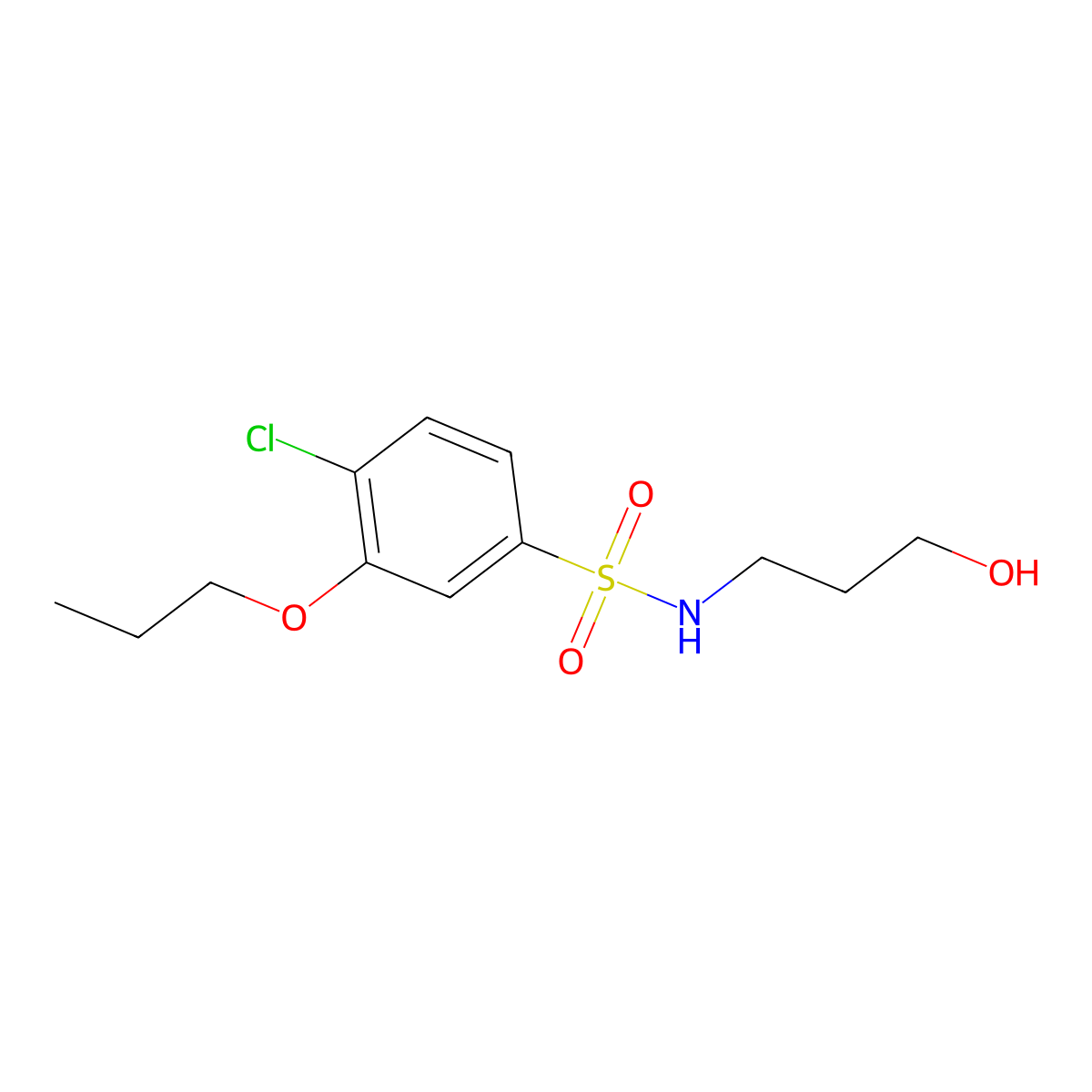 [(4-Chloro-3-propoxyphenyl)sulfonyl](3-hydroxypropyl)amine molecular structure, CAS 1246821-16-8