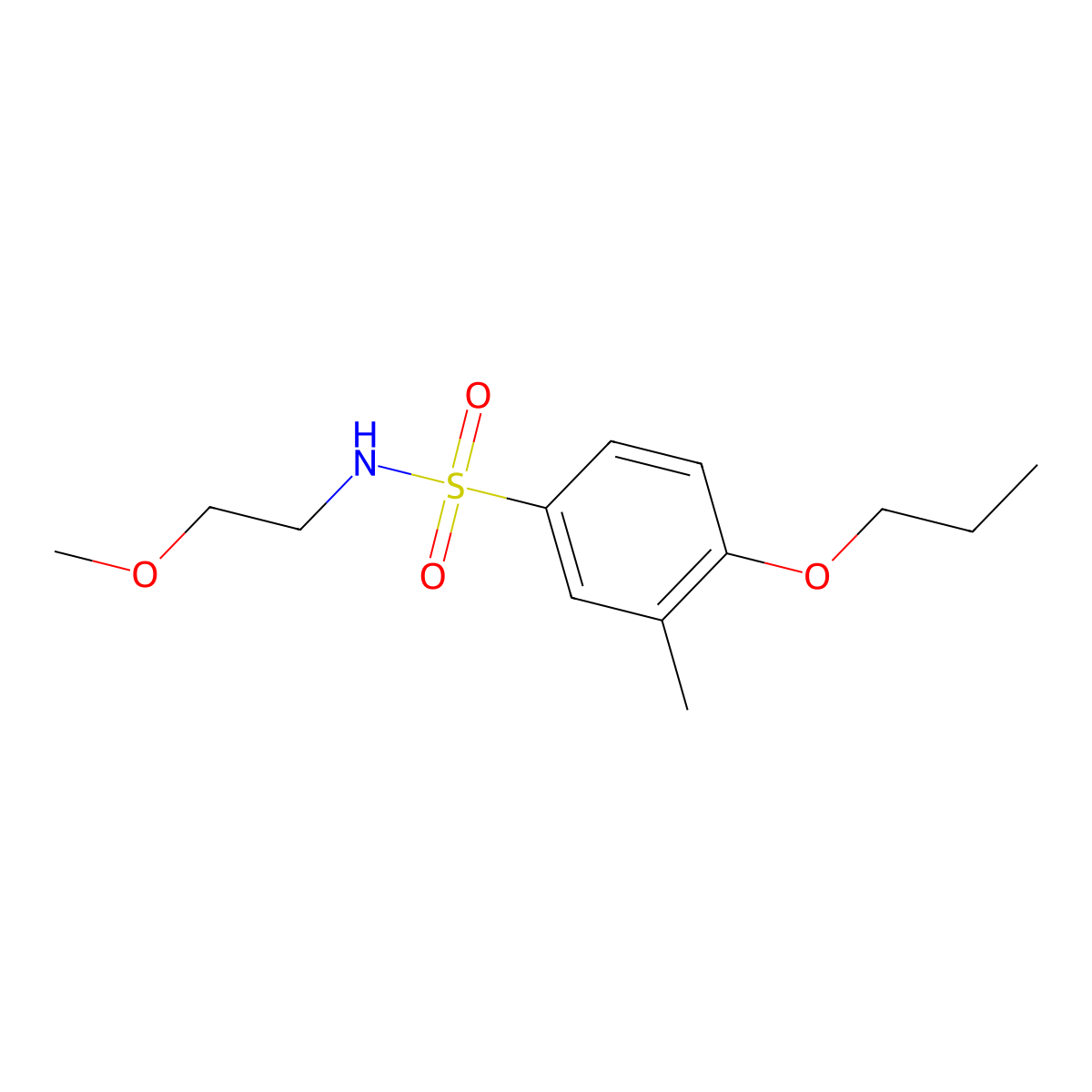 (2-Methoxyethyl)[(3-methyl-4-propoxyphenyl)sulfonyl]amine molecular structure, CAS 1246821-18-0