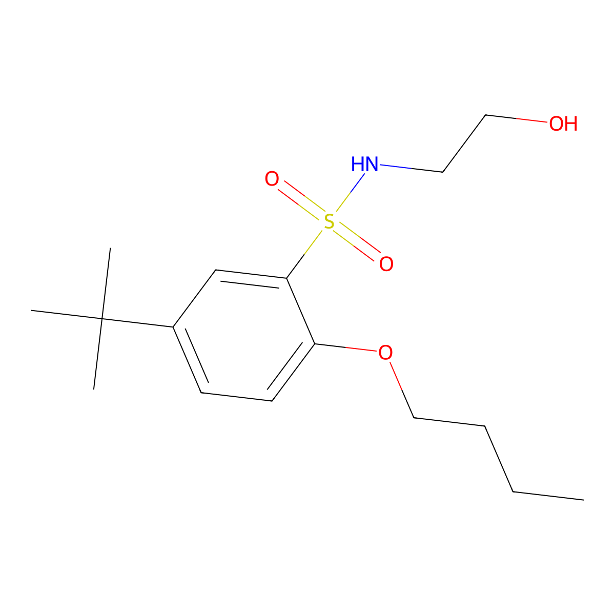 {[5-(Tert-butyl)-2-butoxyphenyl]sulfonyl}(2-hydroxyethyl)amine molecular structure, CAS 1246821-19-1