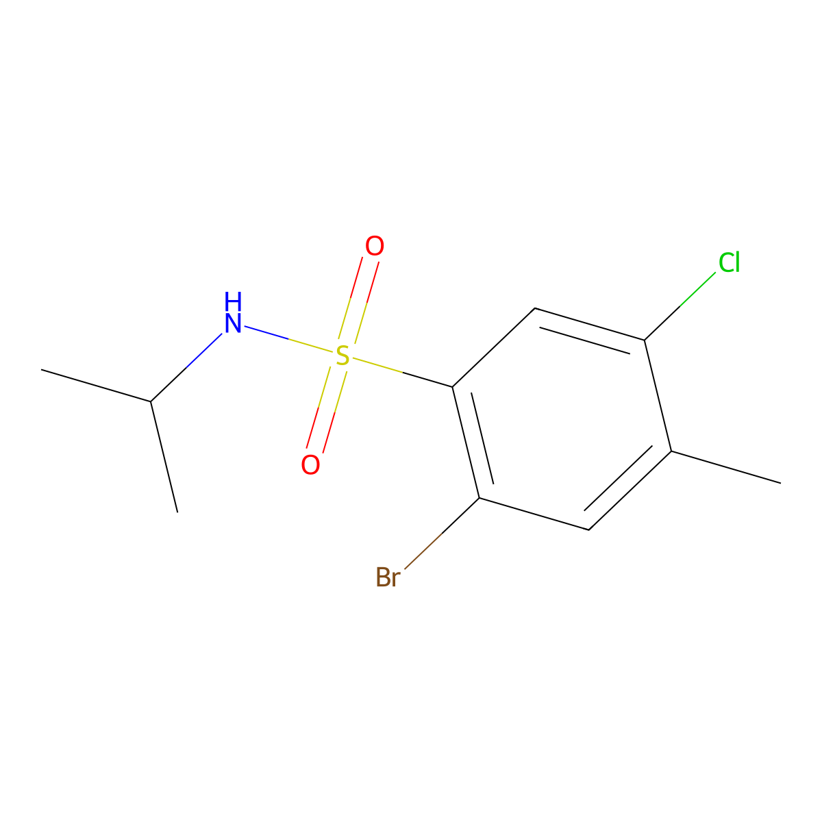 2-bromo-5-chloro-N-isopropyl-4-methylbenzenesulfonamide molecular structure, CAS 1246821-20-4