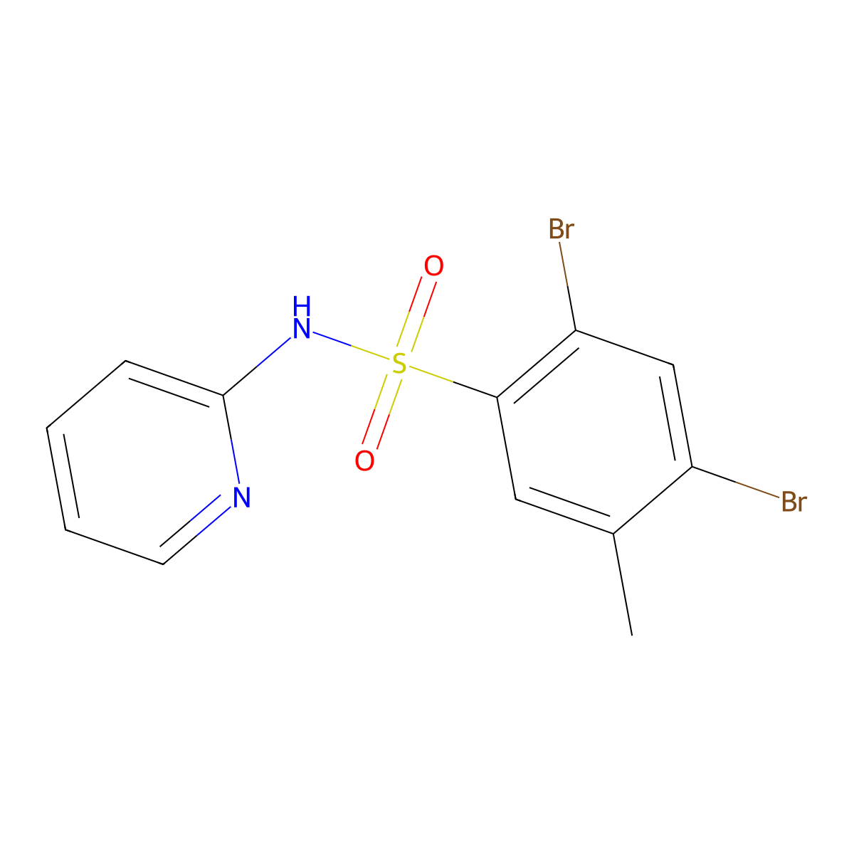 [(2,4-Dibromo-5-methylphenyl)sulfonyl]-2-pyridylamine molecular structure, CAS 1246821-25-9