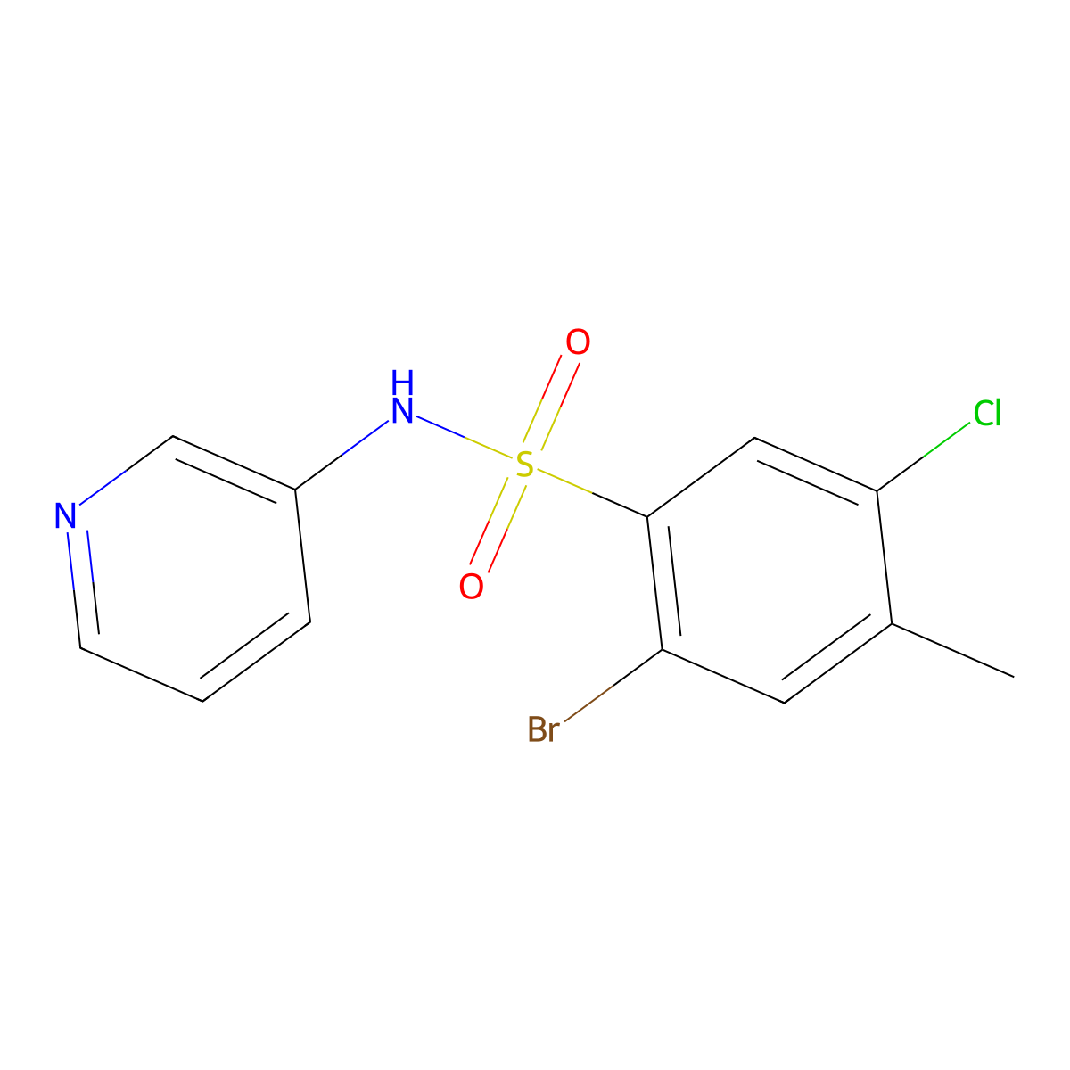 [(2-Bromo-5-chloro-4-methylphenyl)sulfonyl]-3-pyridylamine molecular structure, CAS 1246821-26-0