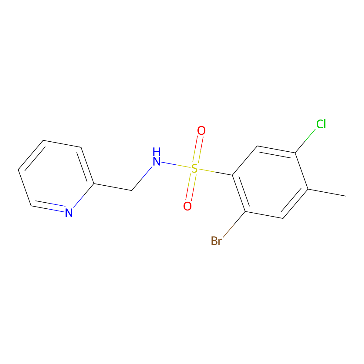 [(2-Bromo-5-chloro-4-methylphenyl)sulfonyl](2-pyridylmethyl)amine molecular structure, CAS 1246821-27-1