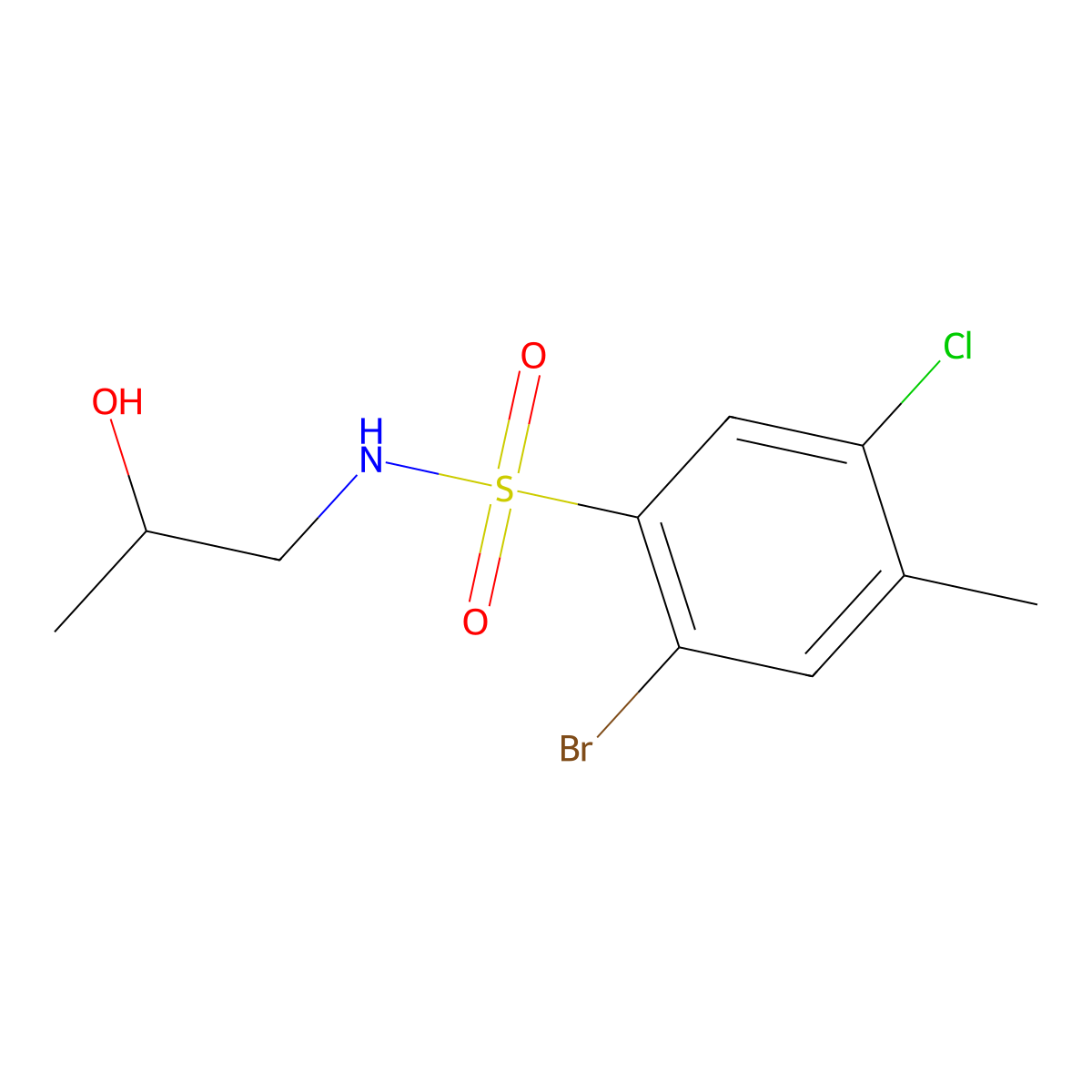 [(2-Bromo-5-chloro-4-methylphenyl)sulfonyl](2-hydroxypropyl)amine molecular structure, CAS 1246821-30-6
