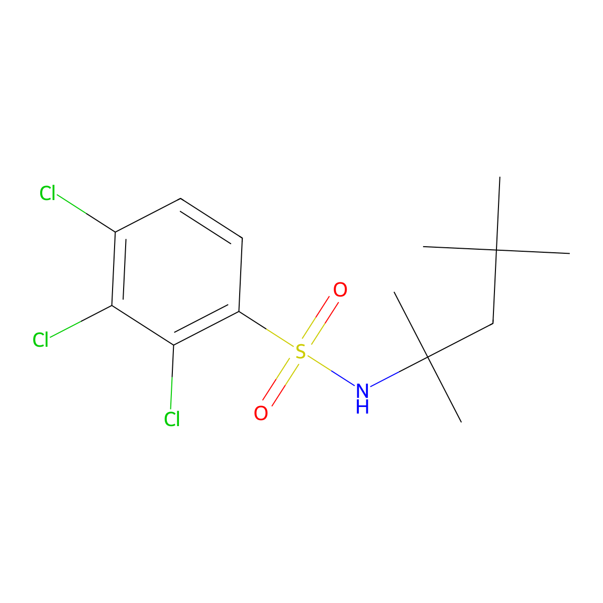 (1,1,3,3-Tetramethylbutyl)[(2,3,4-trichlorophenyl)sulfonyl]amine molecular structure, CAS 1246821-31-7