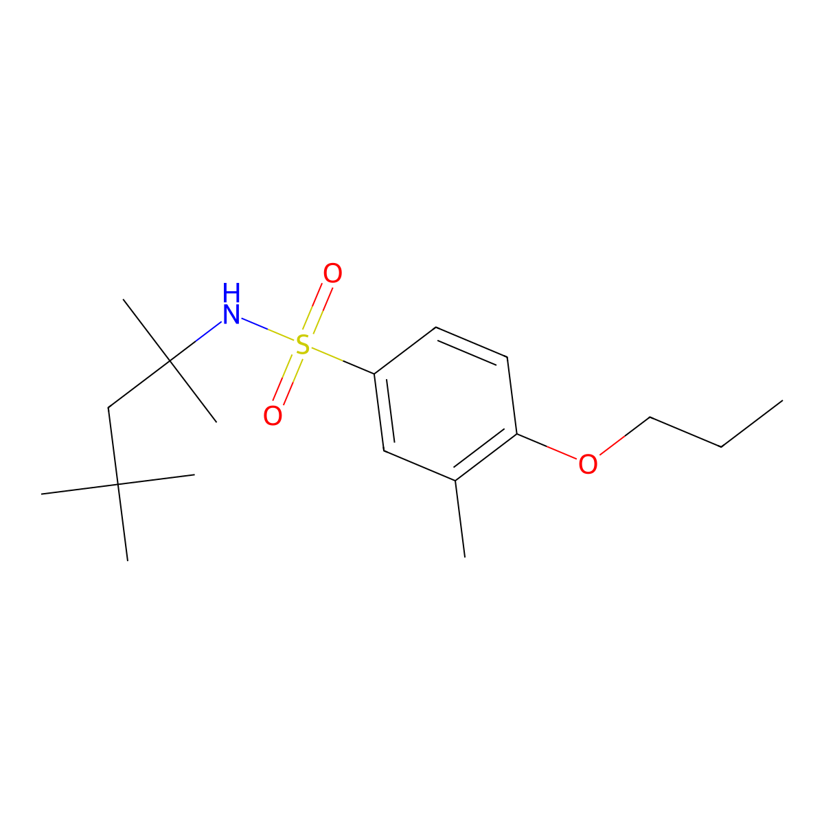 [(3-Methyl-4-propoxyphenyl)sulfonyl](1,1,3,3-tetramethylbutyl)amine molecular structure, CAS 1246821-39-5
