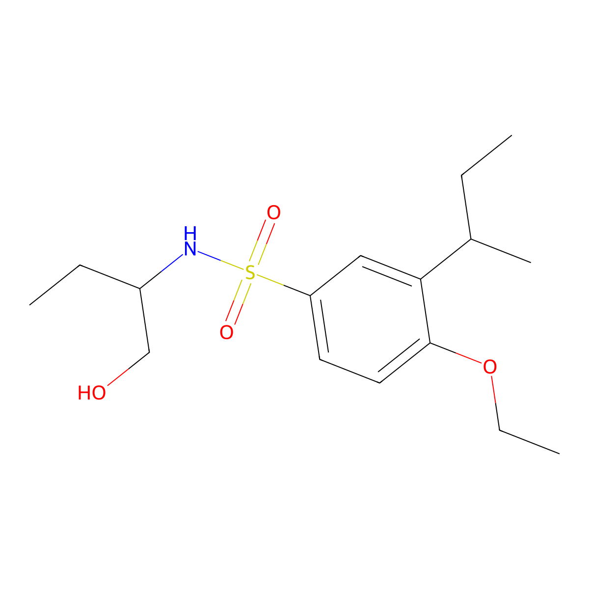 {[4-Ethoxy-3-(methylpropyl)phenyl]sulfonyl}(1-ethyl-2-hydroxyethyl)amine molecular structure, CAS 1246821-57-7