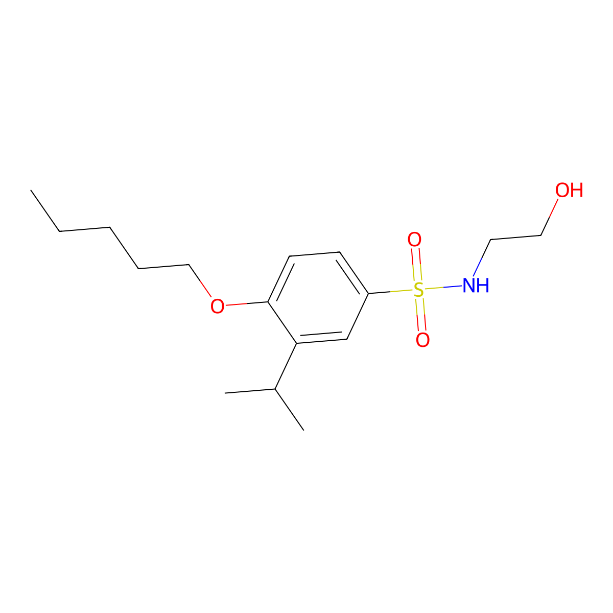 (2-Hydroxyethyl){[3-(methylethyl)-4-pentyloxyphenyl]sulfonyl}amine molecular structure, CAS 1246821-61-3