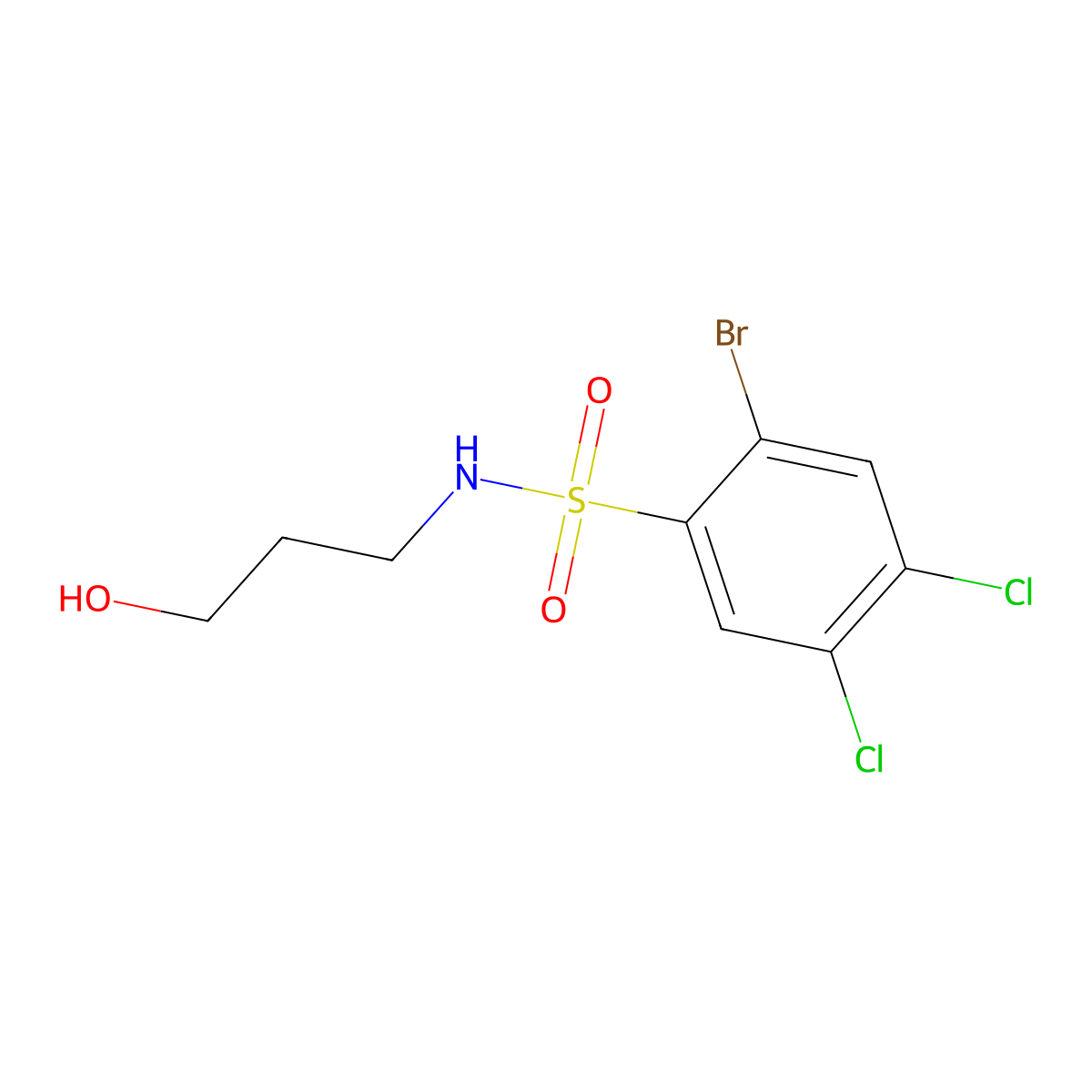 [(2-Bromo-4,5-dichlorophenyl)sulfonyl](3-hydroxypropyl)amine molecular structure, CAS 1246821-66-8