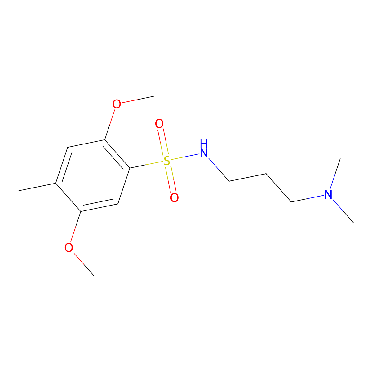 [(2,5-Dimethoxy-4-methylphenyl)sulfonyl][3-(dimethylamino)propyl]amine molecular structure, CAS 1246821-70-4