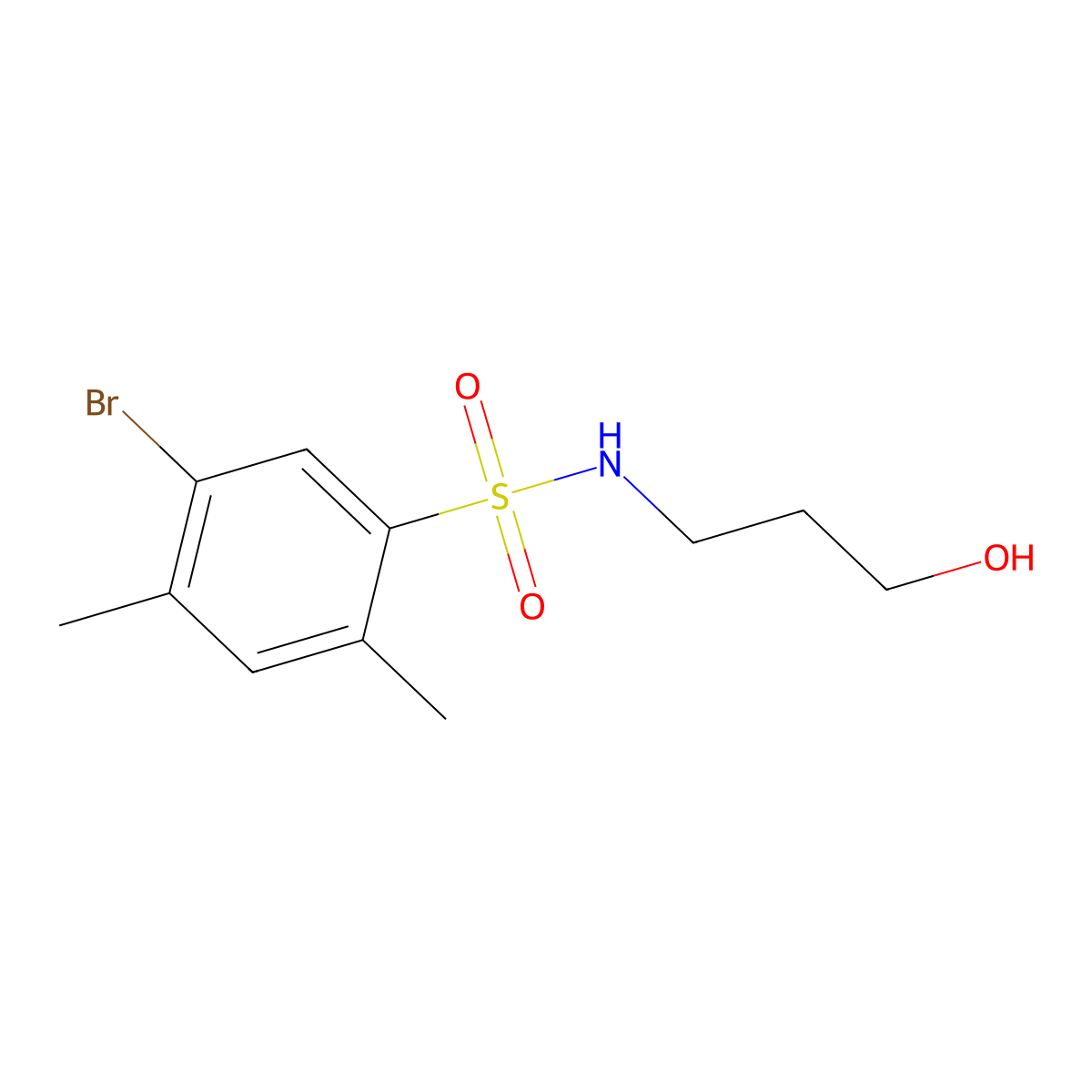 5-bromo-N-(3-hydroxypropyl)-2,4-dimethylbenzenesulfonamide molecular structure, CAS 1246821-72-6