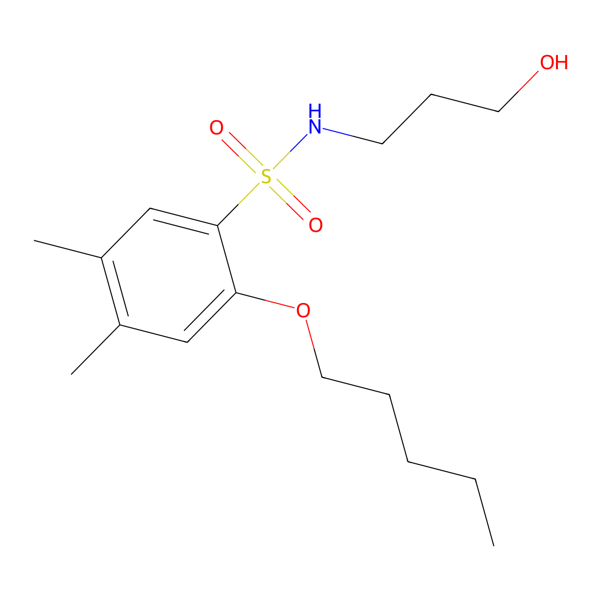 [(4,5-Dimethyl-2-pentyloxyphenyl)sulfonyl](3-hydroxypropyl)amine molecular structure, CAS 1246821-73-7