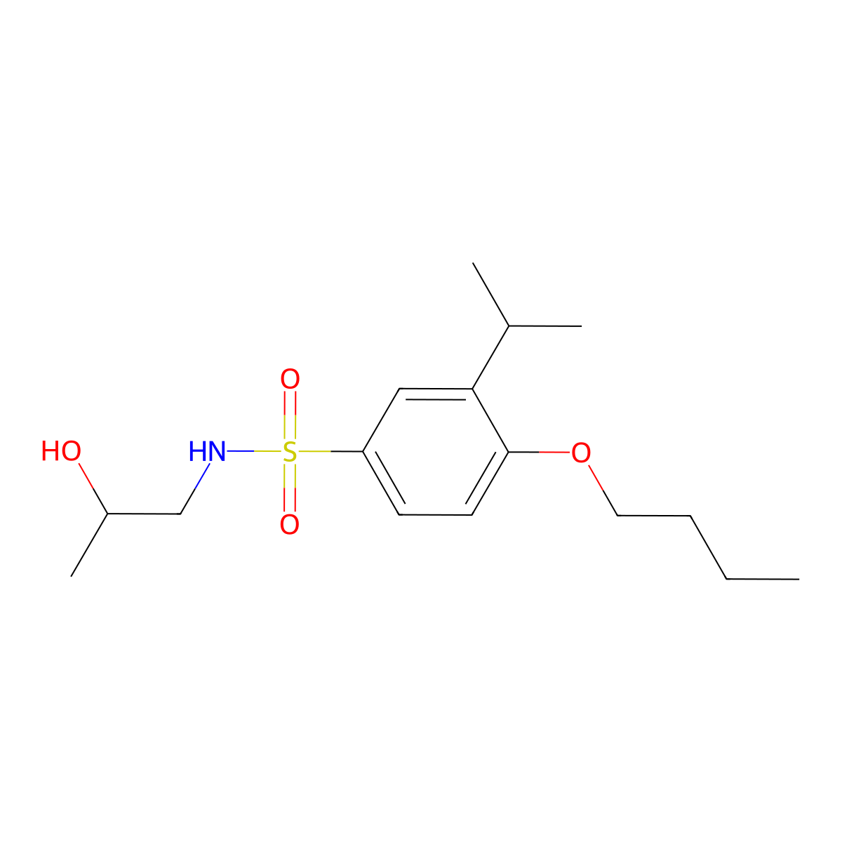 {[4-Butoxy-3-(methylethyl)phenyl]sulfonyl}(2-hydroxypropyl)amine molecular structure, CAS 1246821-74-8