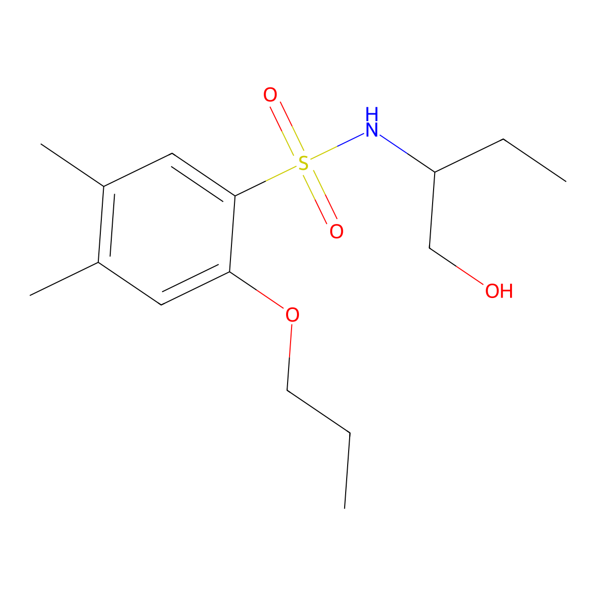 [(4,5-Dimethyl-2-propoxyphenyl)sulfonyl](1-ethyl-2-hydroxyethyl)amine molecular structure, CAS 1246821-93-1