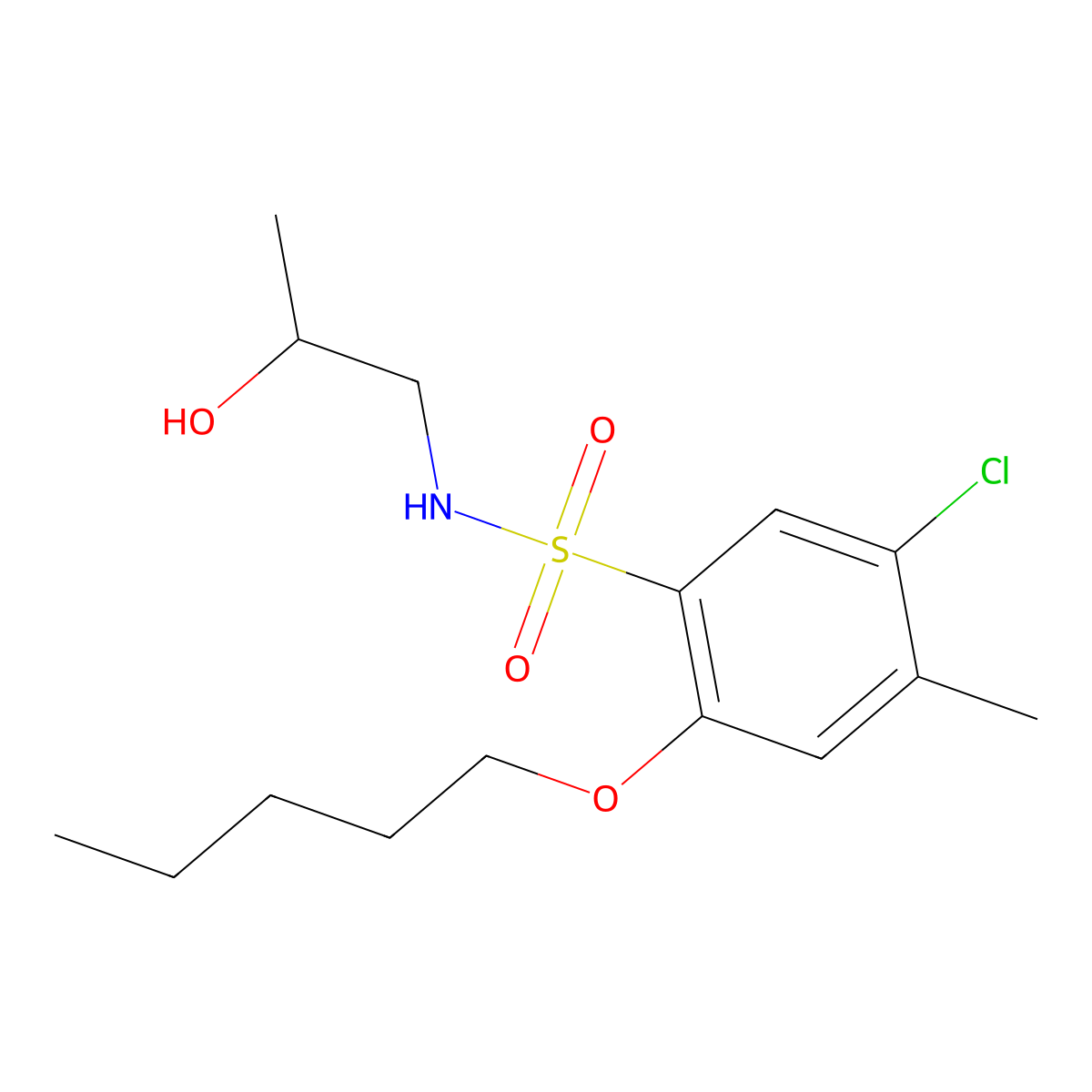 [(5-Chloro-4-methyl-2-pentyloxyphenyl)sulfonyl](2-hydroxypropyl)amine molecular structure, CAS 1246822-00-3