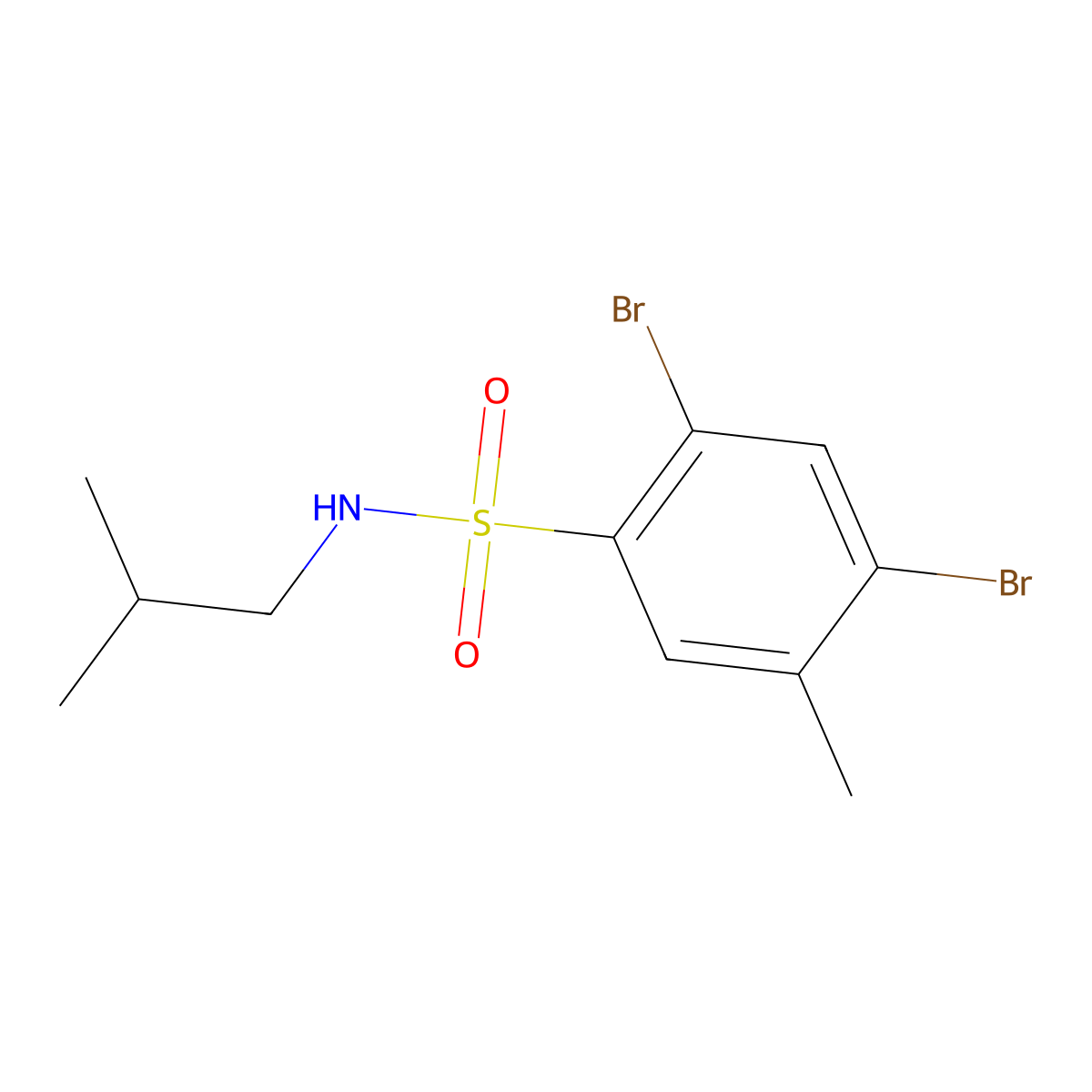 2,4-dibromo-N-isobutyl-5-methylbenzenesulfonamide molecular structure, CAS 1246822-02-5