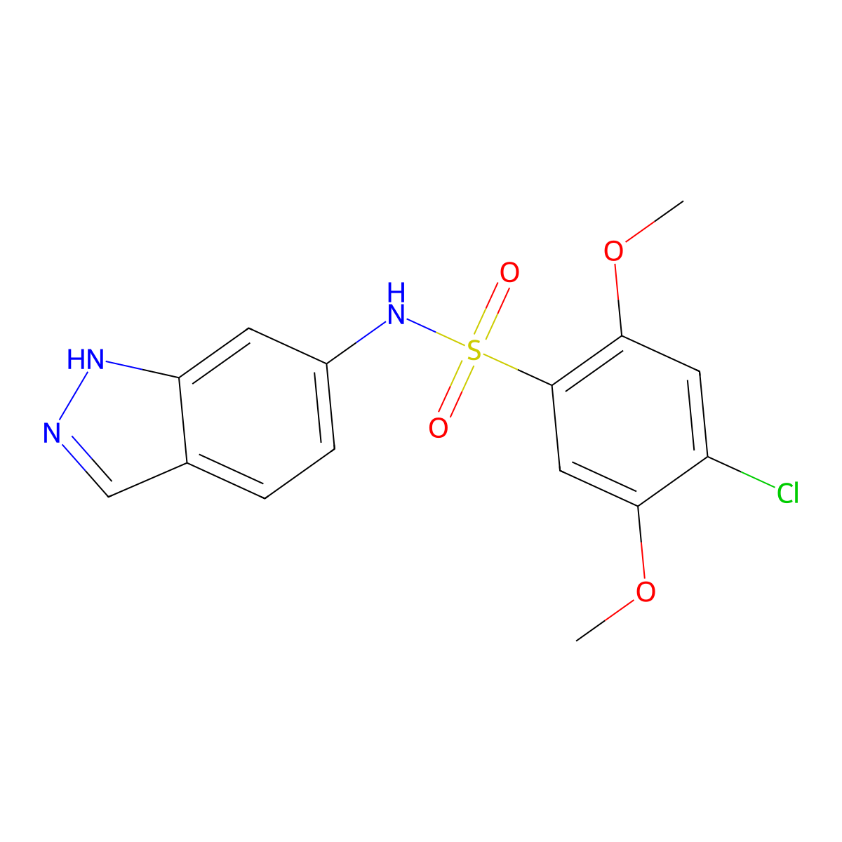 1H-indazol-6-yl[(4-chloro-2,5-dimethoxyphenyl)sulfonyl]amine molecular structure, CAS 1246822-03-6