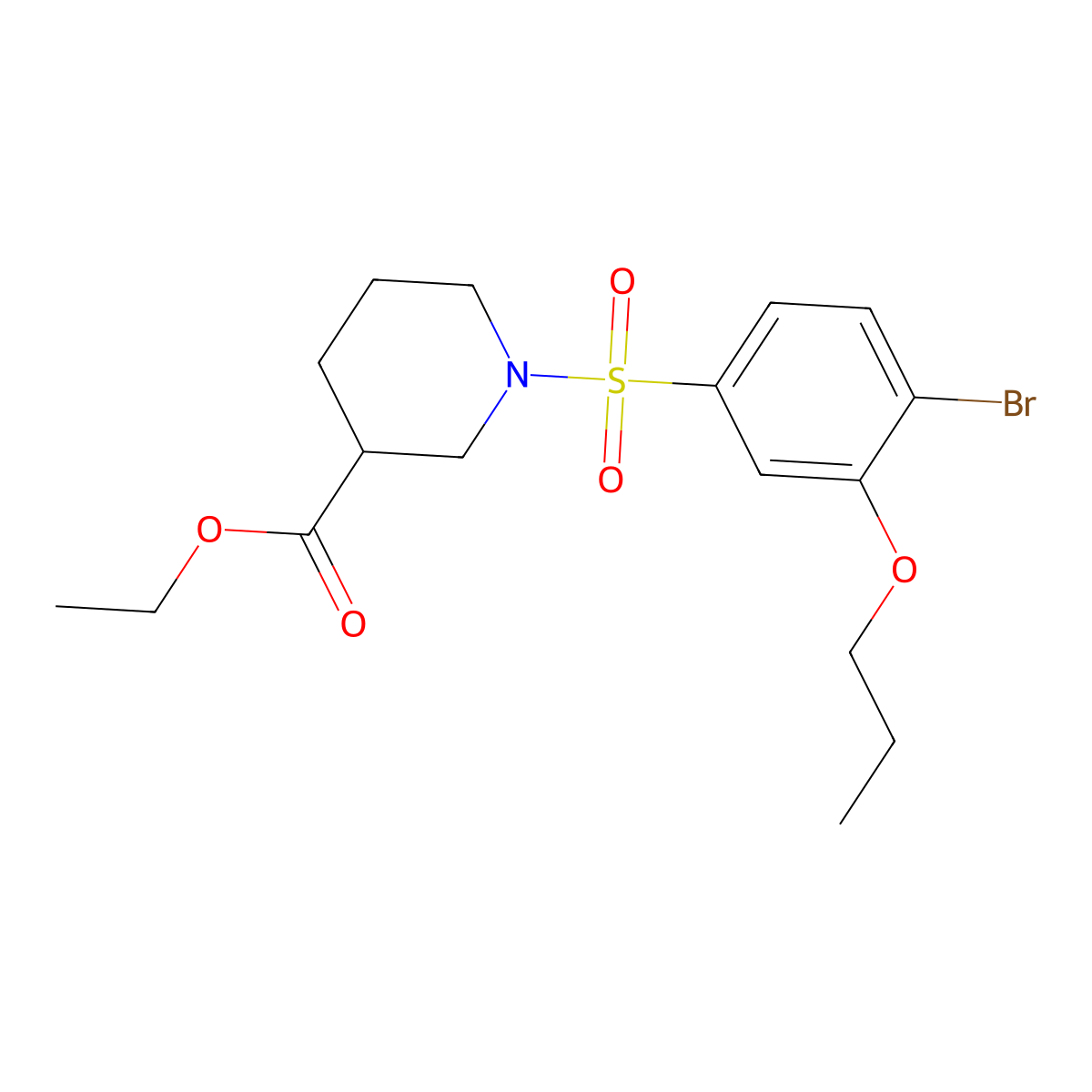 Ethyl 1-(4-bromo-3-propoxybenzenesulfonyl)piperidine-3-carboxylate molecular structure, CAS 1246822-08-1