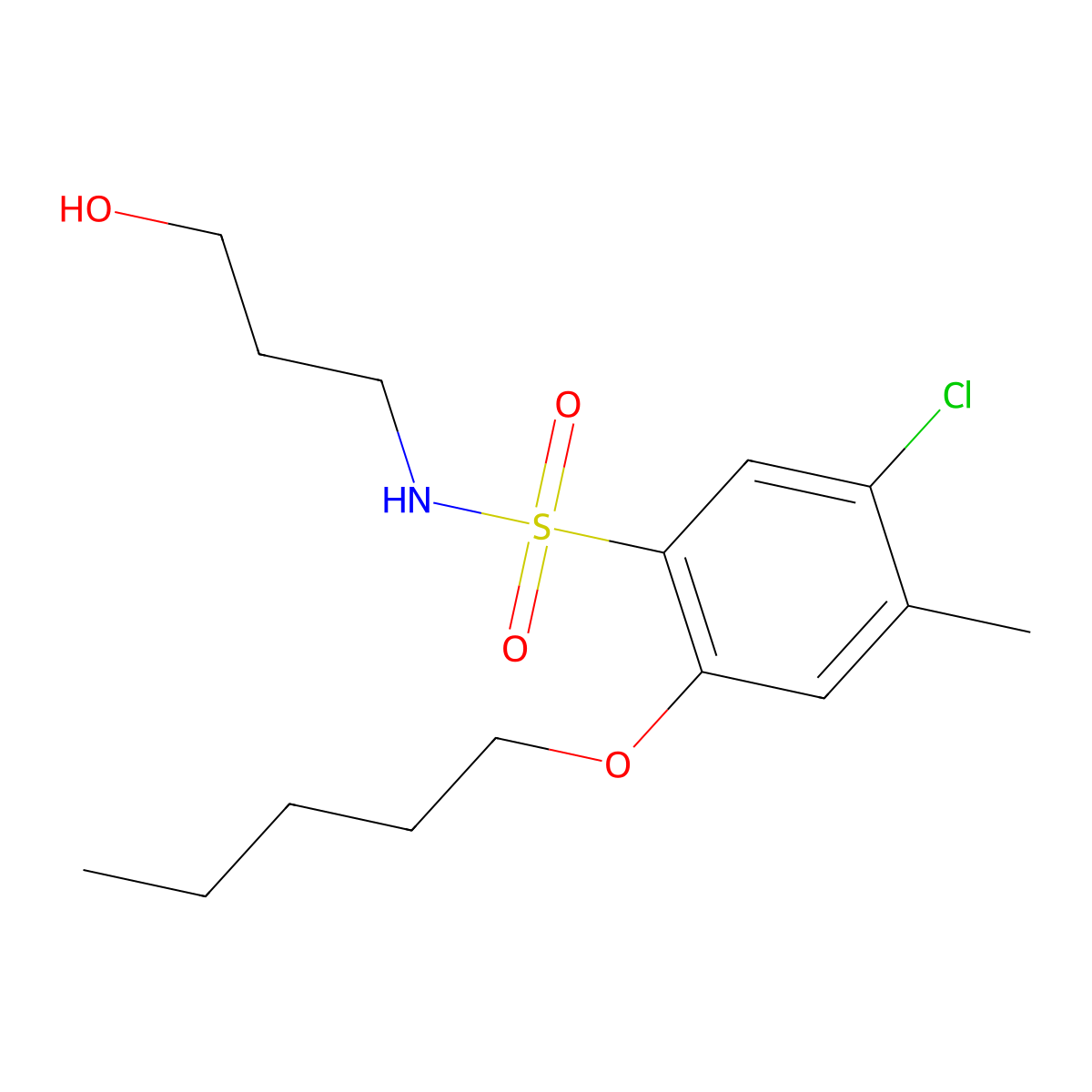 [(5-Chloro-4-methyl-2-pentyloxyphenyl)sulfonyl](3-hydroxypropyl)amine molecular structure, CAS 1246822-16-1