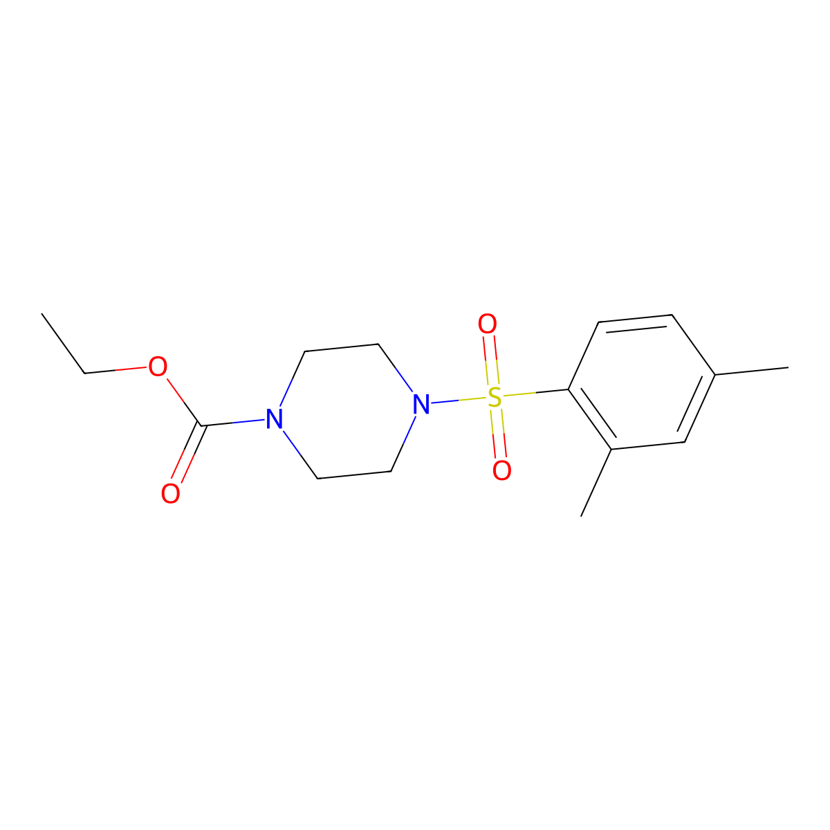 Ethyl 4-[(2,4-dimethylphenyl)sulfonyl]-1-piperazinecarboxylate molecular structure, CAS 1246822-17-2
