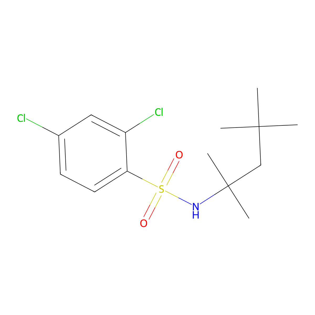 [(2,4-Dichlorophenyl)sulfonyl](1,1,3,3-tetramethylbutyl)amine molecular structure, CAS 1246822-19-4