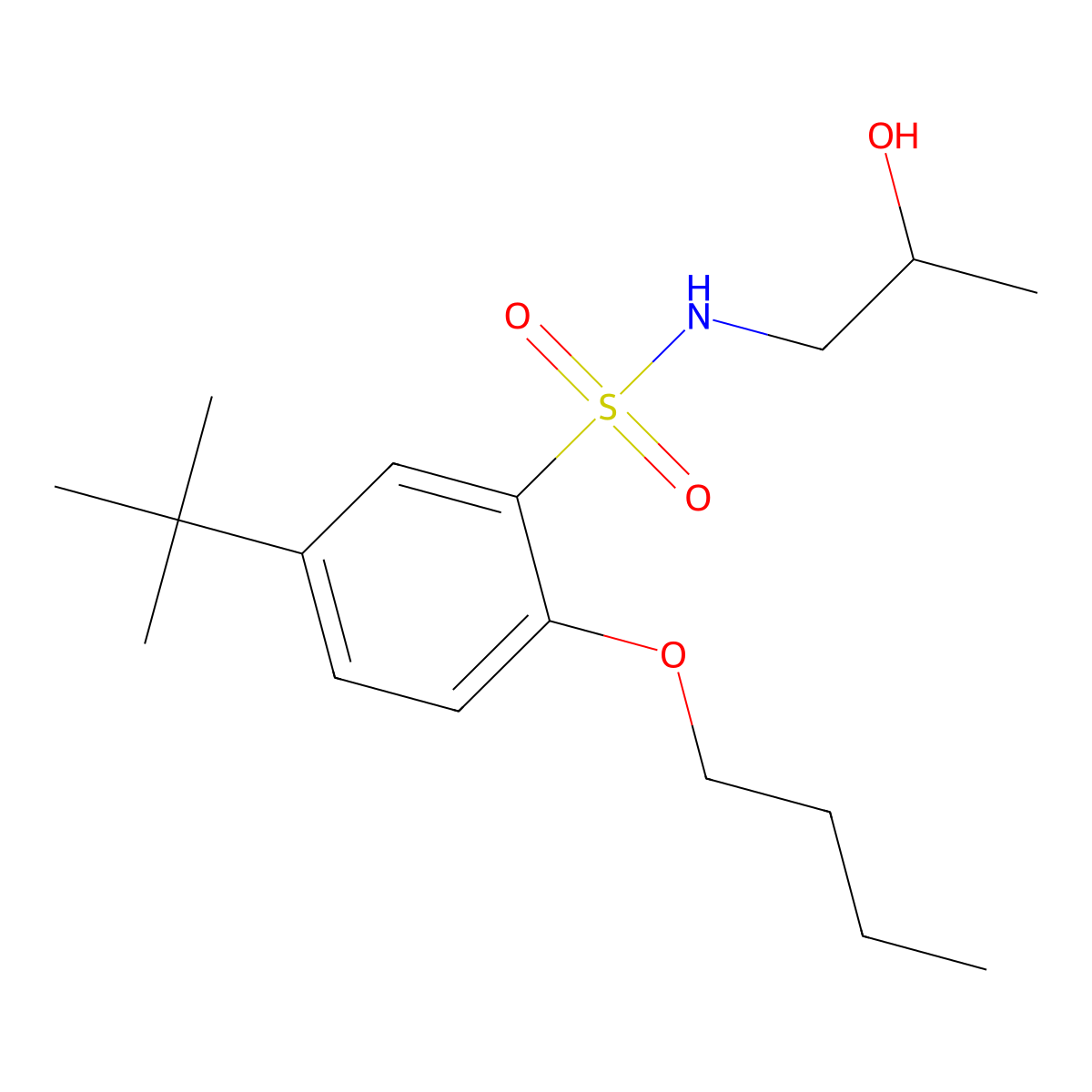 {[5-(Tert-butyl)-2-butoxyphenyl]sulfonyl}(2-hydroxypropyl)amine molecular structure, CAS 1246822-22-9