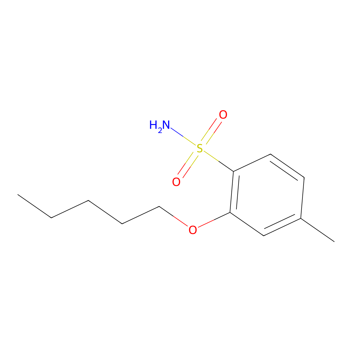 4-Methyl-2-pentyloxybenzenesulfonamide molecular structure, CAS 1246822-28-5
