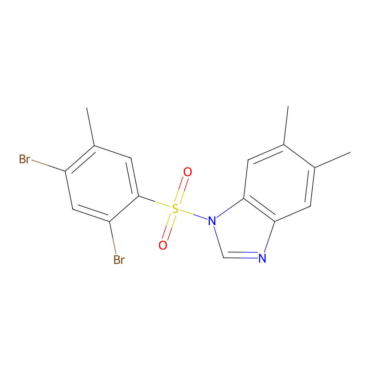 1-[(5,6-Dimethylbenzimidazolyl)sulfonyl]-2,4-dibromo-5-methylbenzene molecular structure, CAS 1246822-34-3