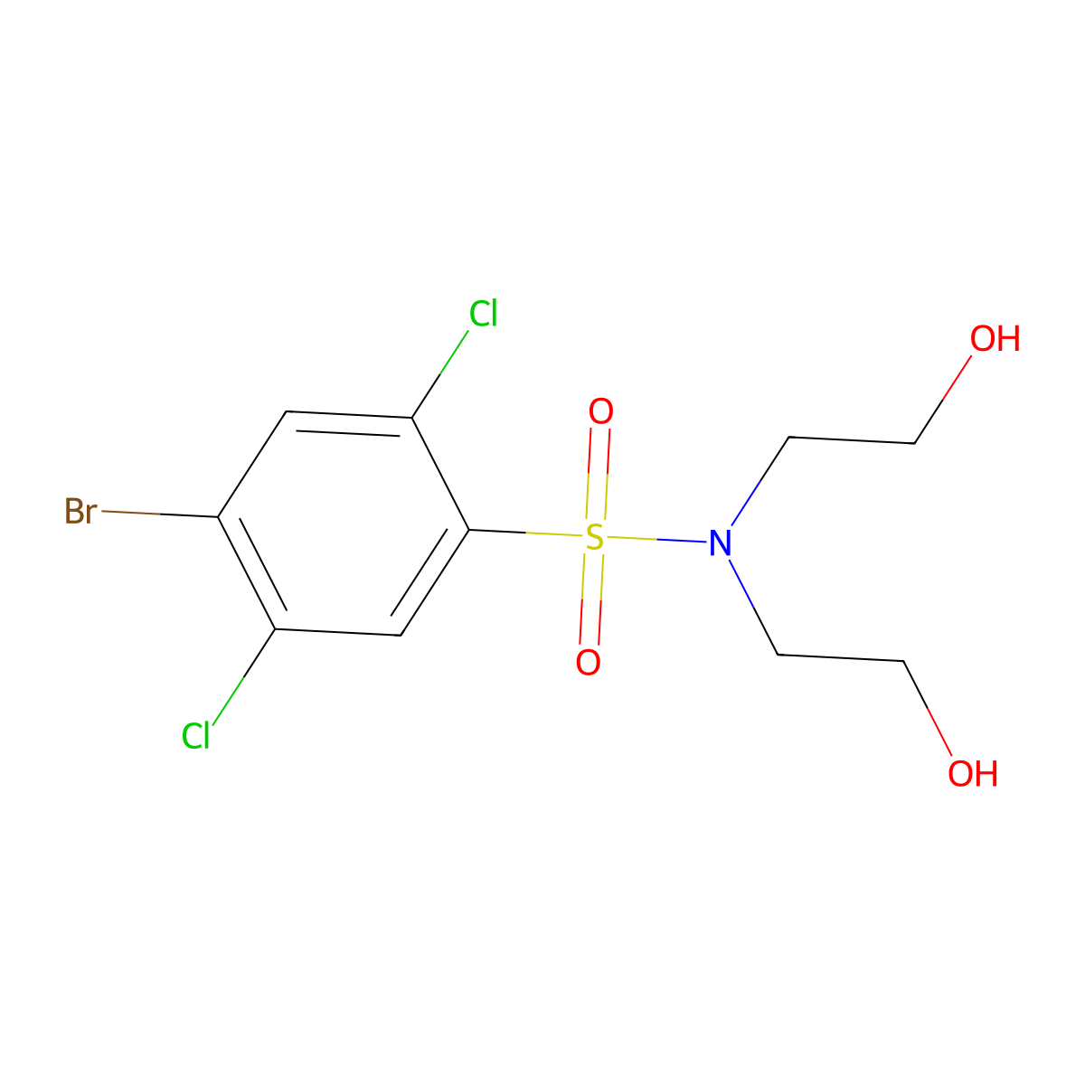 Bis(2-hydroxyethyl)[(4-bromo-2,5-dichlorophenyl)sulfonyl]amine molecular structure, CAS 1246822-37-6