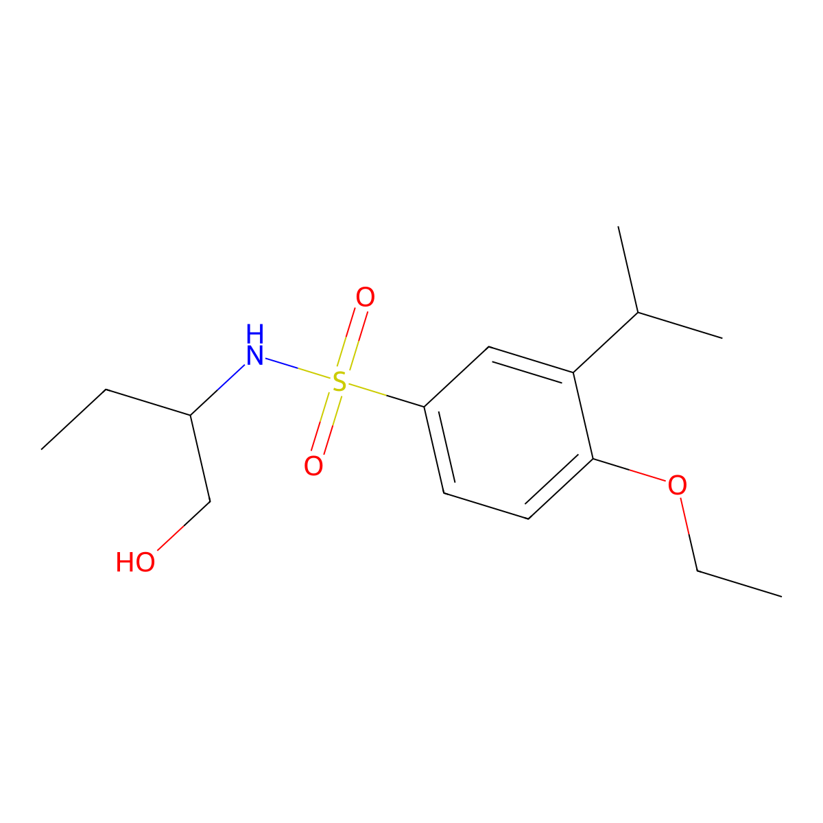{[4-Ethoxy-3-(methylethyl)phenyl]sulfonyl}(1-ethyl-2-hydroxyethyl)amine molecular structure, CAS 1246822-39-8