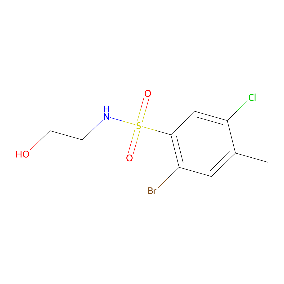 [(2-Bromo-5-chloro-4-methylphenyl)sulfonyl](2-hydroxyethyl)amine molecular structure, CAS 1246822-41-2