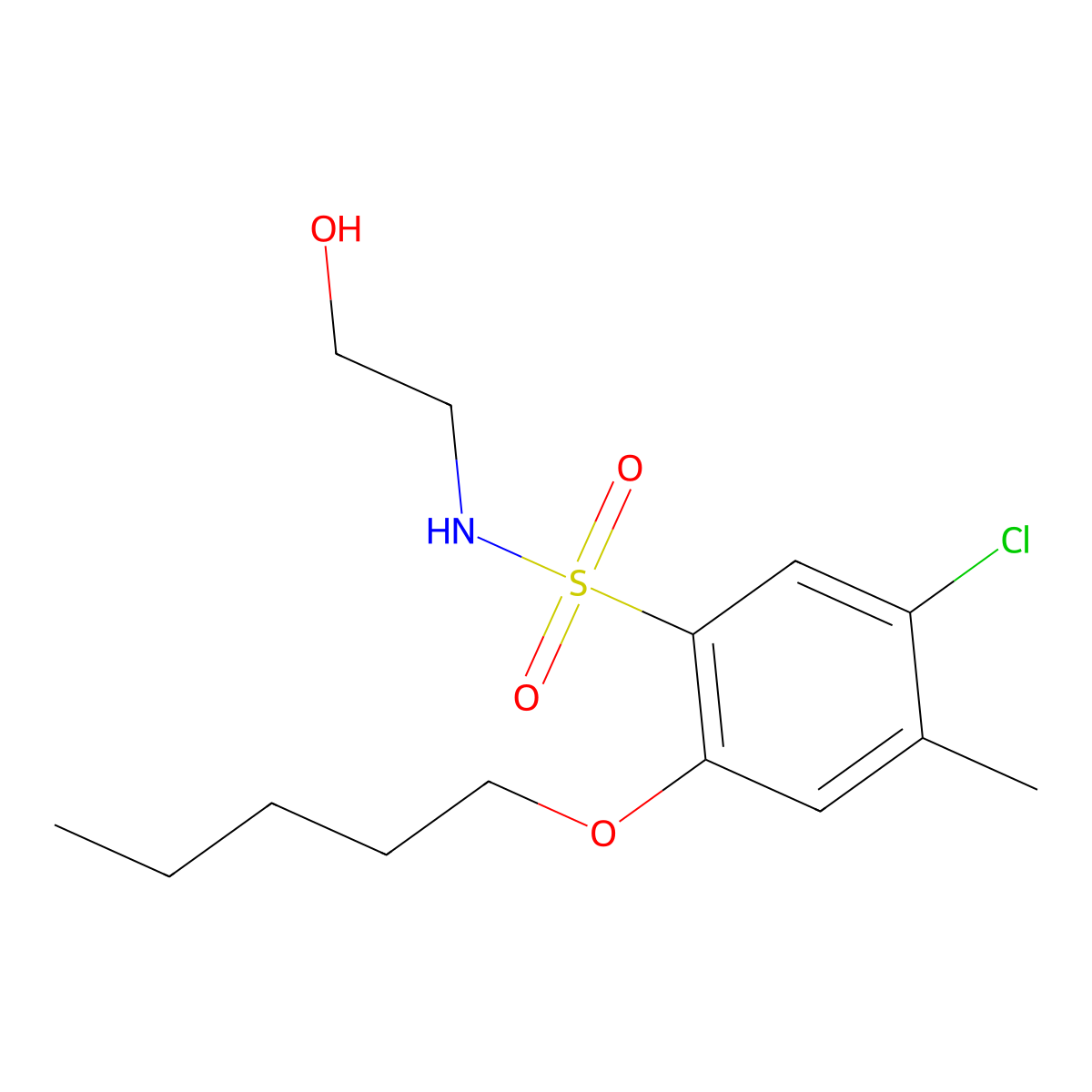 [(5-Chloro-4-methyl-2-pentyloxyphenyl)sulfonyl](2-hydroxyethyl)amine molecular structure, CAS 1246822-52-5