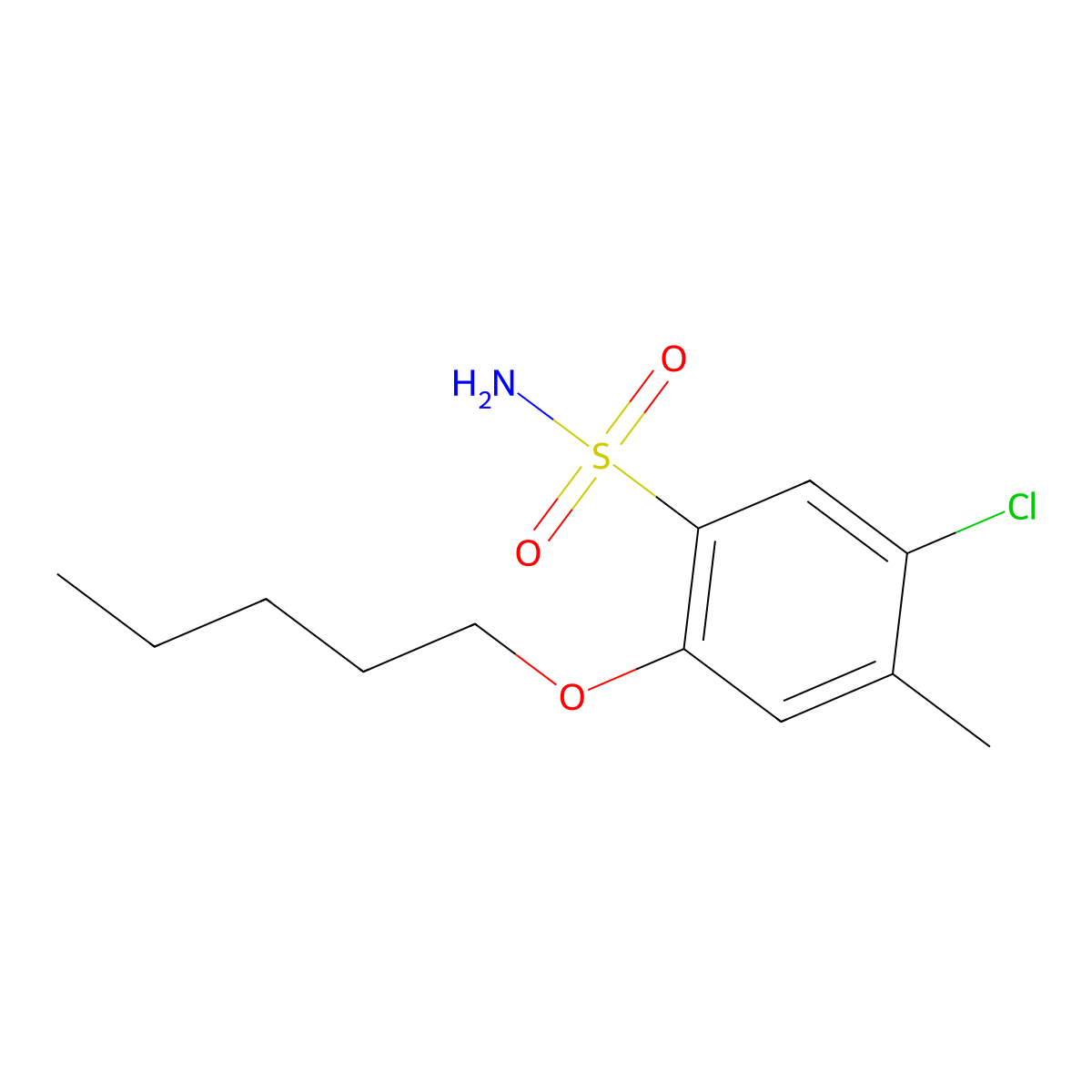 5-Chloro-4-methyl-2-pentyloxybenzenesulfonamide molecular structure, CAS 1246822-71-8