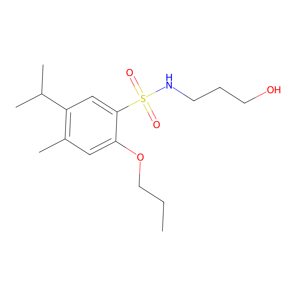 (3-Hydroxypropyl){[4-methyl-5-(methylethyl)-2-propoxyphenyl]sulfonyl}amine molecular structure, CAS 1246822-76-3