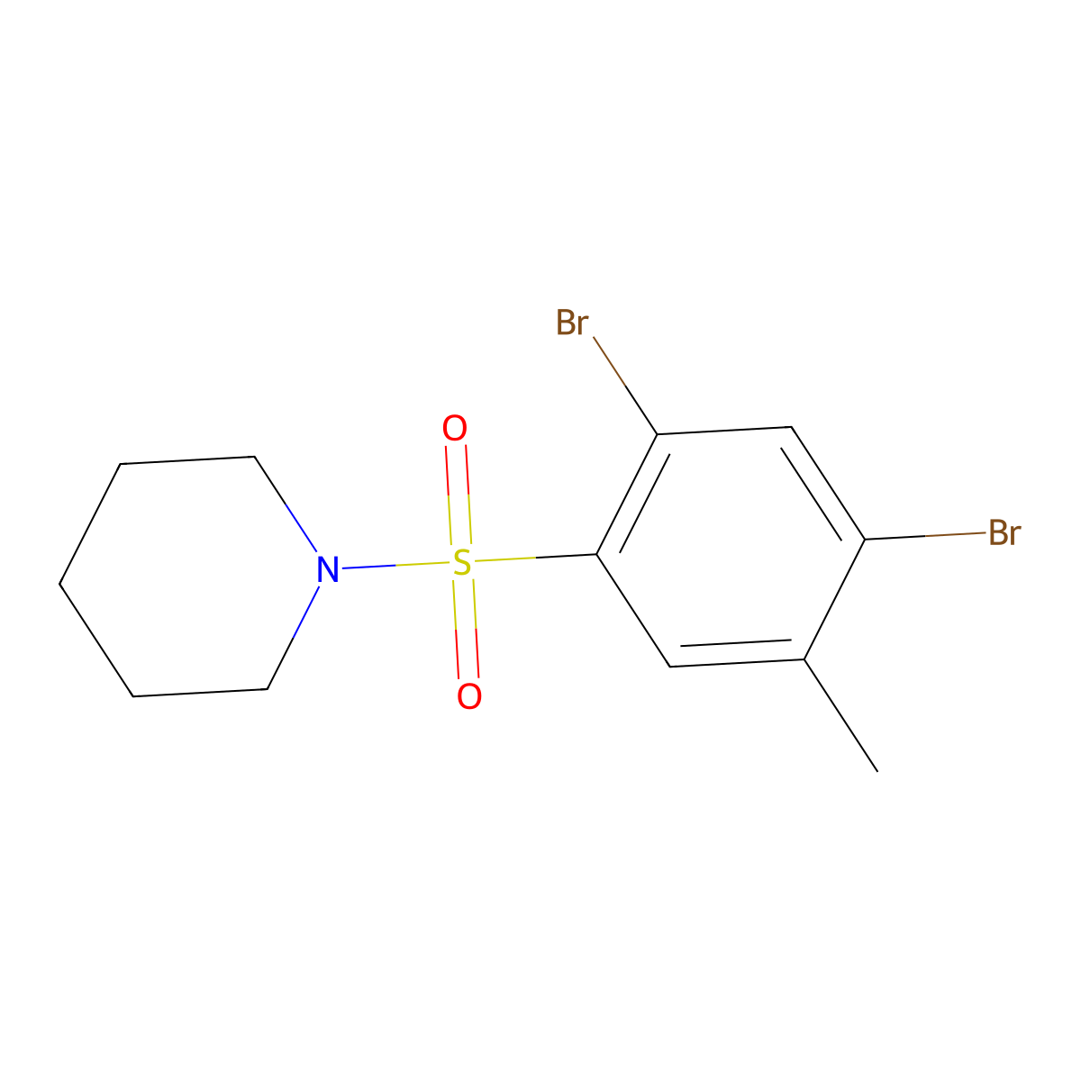 1-(2,4-Dibromo-5-methylbenzenesulfonyl)piperidine molecular structure, CAS 1246822-80-9