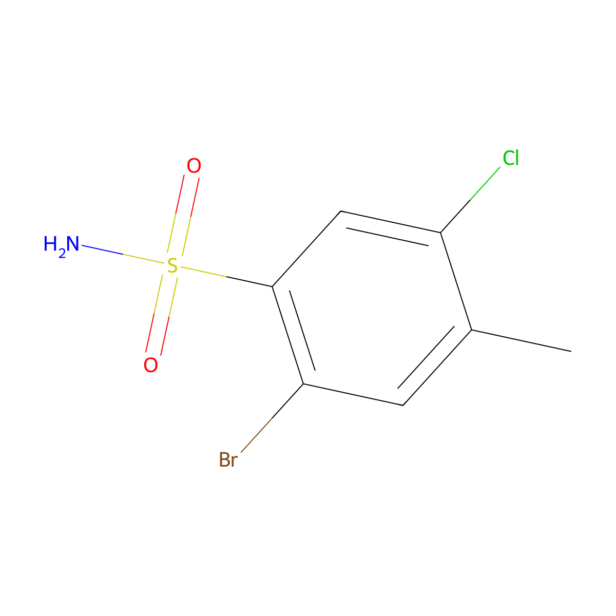 2-Bromo-5-chloro-4-methylbenzenesulfonamide molecular structure, CAS 1246822-85-4