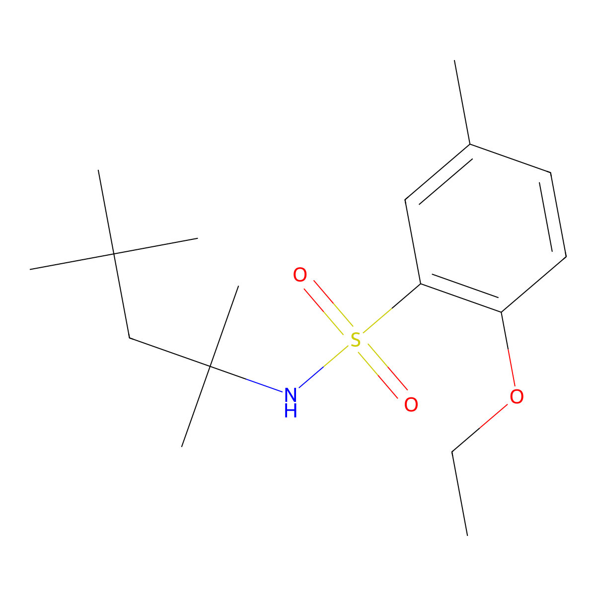 2-ethoxy-5-methyl-N-(2,4,4-trimethylpentan-2-yl)benzene-1-sulfonamide molecular structure, CAS 1246822-90-1