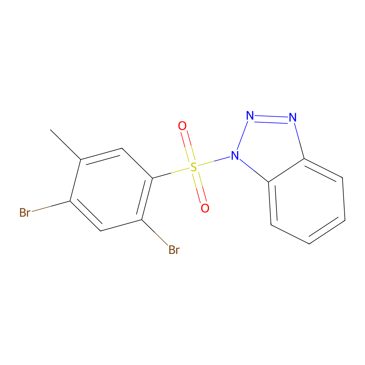 1-(2,4-dibromo-5-methylbenzenesulfonyl)-1H-1,2,3-benzotriazole molecular structure, CAS 1246822-92-3