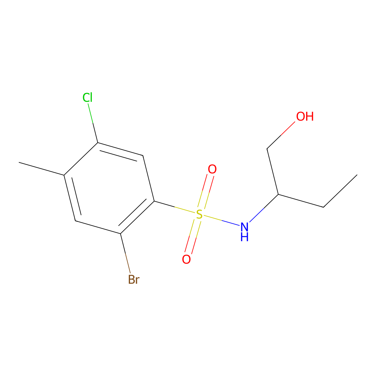 [(2-Bromo-5-chloro-4-methylphenyl)sulfonyl](1-ethyl-2-hydroxyethyl)amine molecular structure, CAS 1246823-01-7