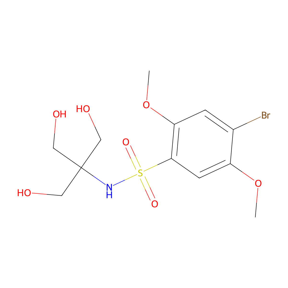 [1,1-Bis(hydroxymethyl)-2-hydroxyethyl][(4-bromo-2,5-dimethoxyphenyl)sulfonyl] amine molecular structure, CAS 1246823-09-5