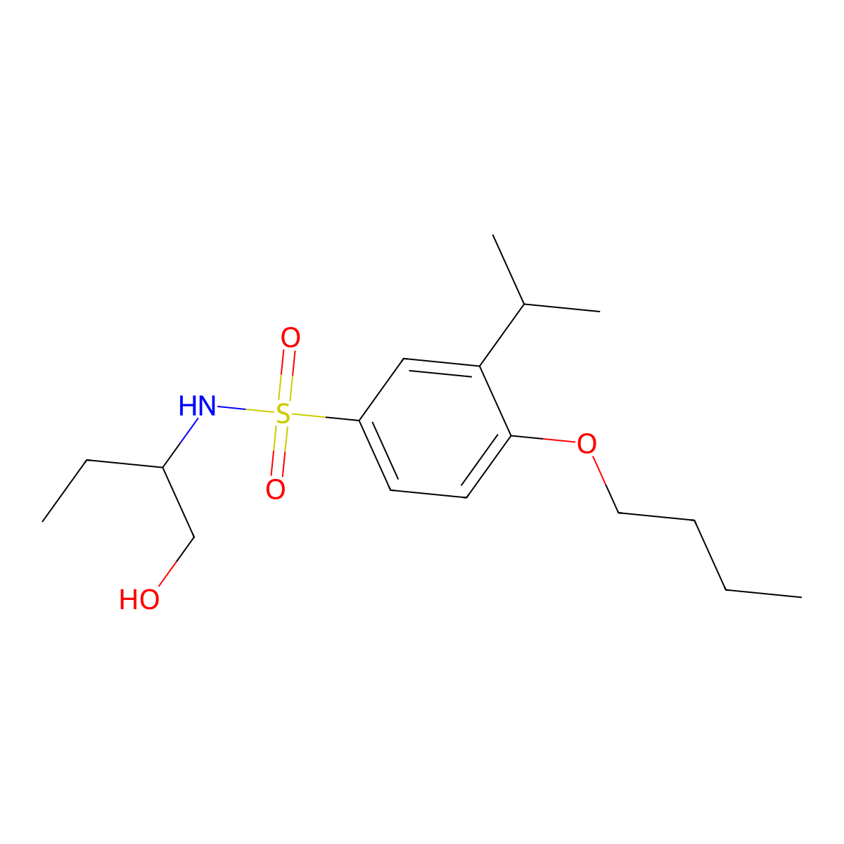 {[4-Butoxy-3-(methylethyl)phenyl]sulfonyl}(1-ethyl-2-hydroxyethyl)amine molecular structure, CAS 1246823-12-0