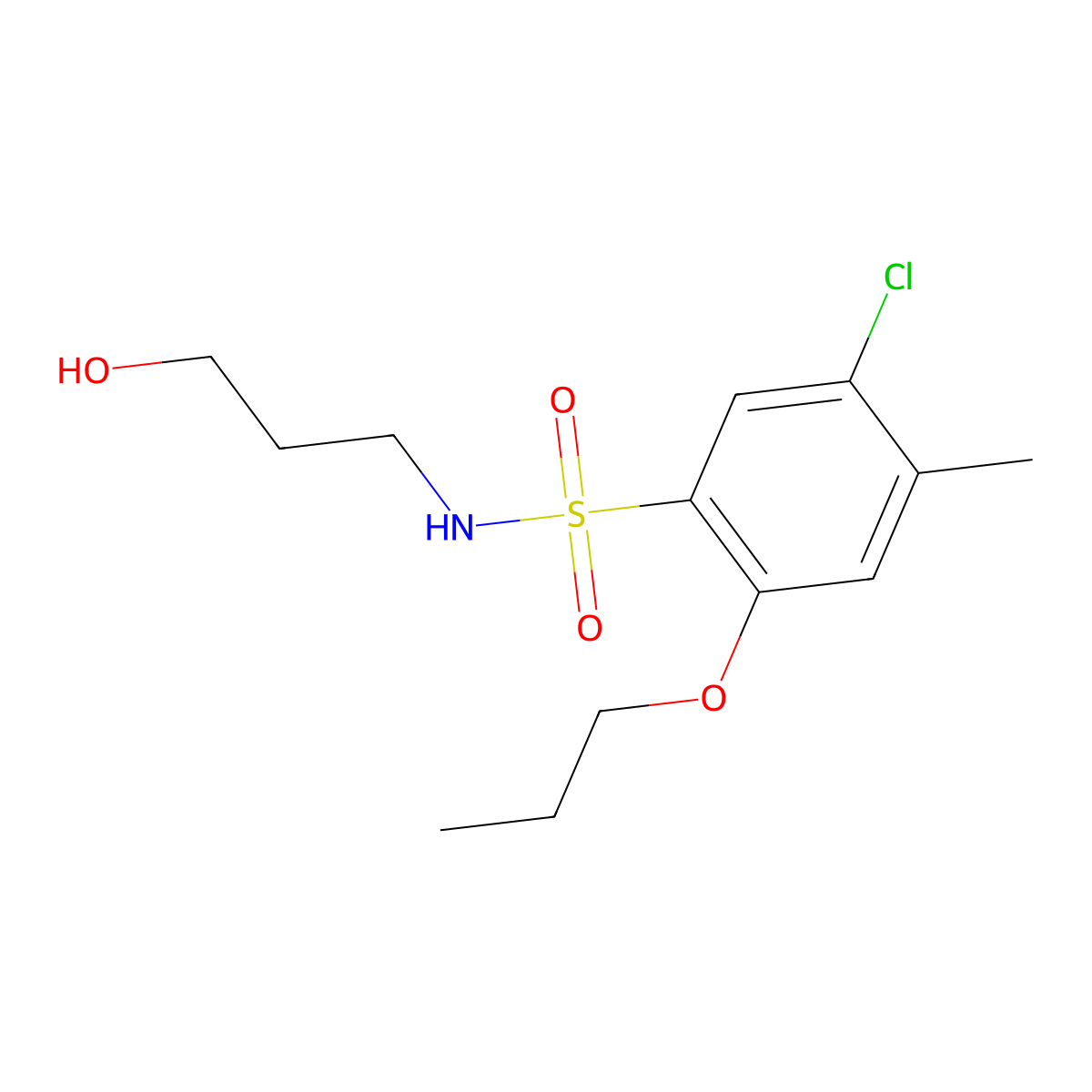 [(5-Chloro-4-methyl-2-propoxyphenyl)sulfonyl](3-hydroxypropyl)amine molecular structure, CAS 1246823-21-1