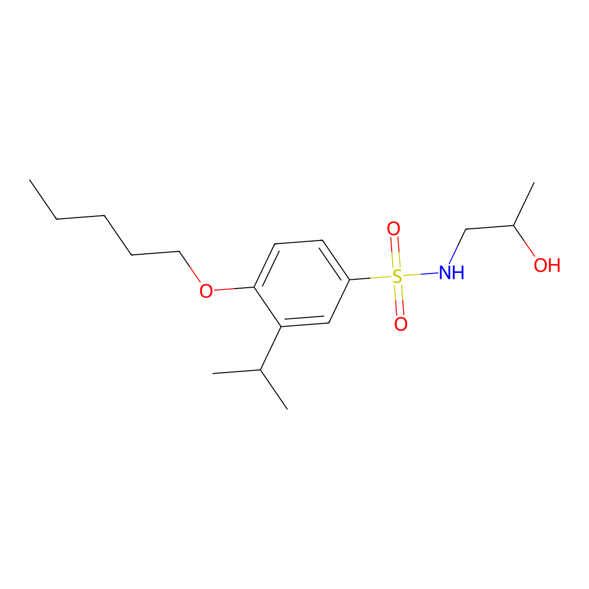 (2-Hydroxypropyl){[3-(methylethyl)-4-pentyloxyphenyl]sulfonyl}amine molecular structure, CAS 1246823-25-5