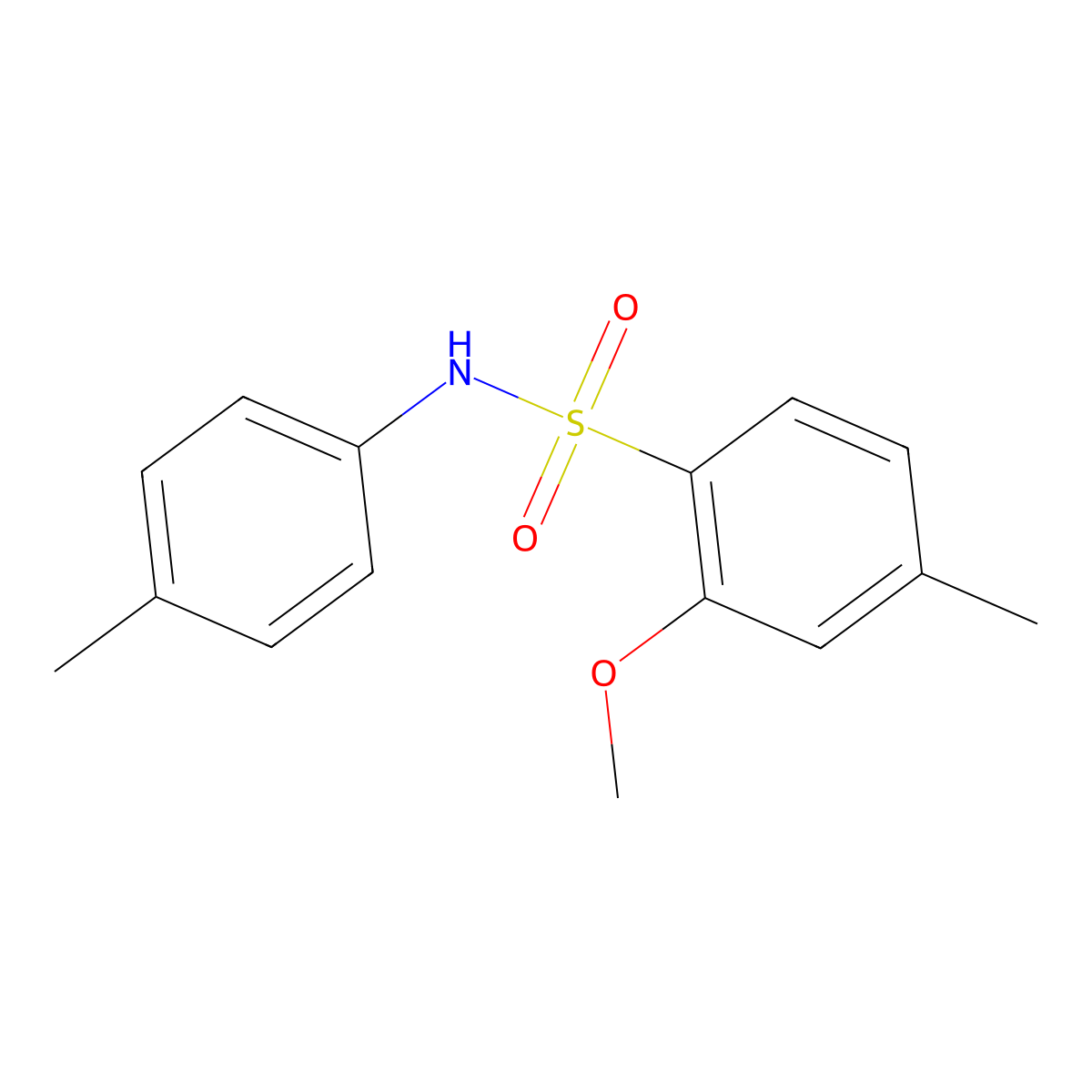 2-methoxy-4-methyl-N-(4-methylphenyl)benzene-1-sulfonamide molecular structure, CAS 1246823-28-8