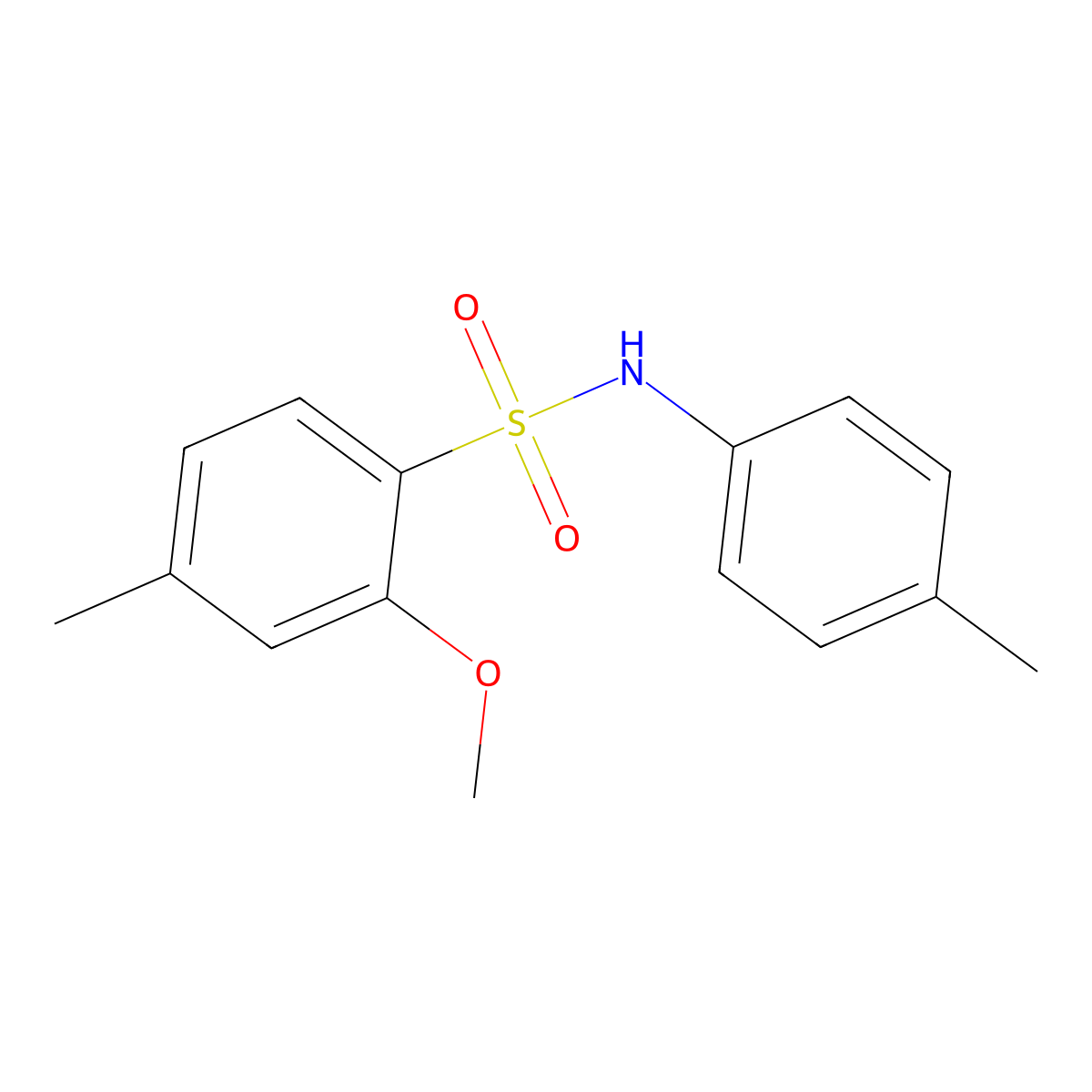 2-methoxy-4-methyl-N-(4-methylphenyl)benzene-1-sulfonamide molecular structure, CAS 1246823-28-8