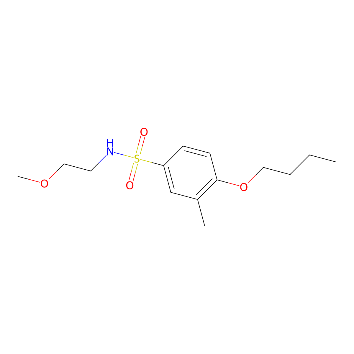 [(4-Butoxy-3-methylphenyl)sulfonyl](2-methoxyethyl)amine molecular structure, CAS 1246823-42-6