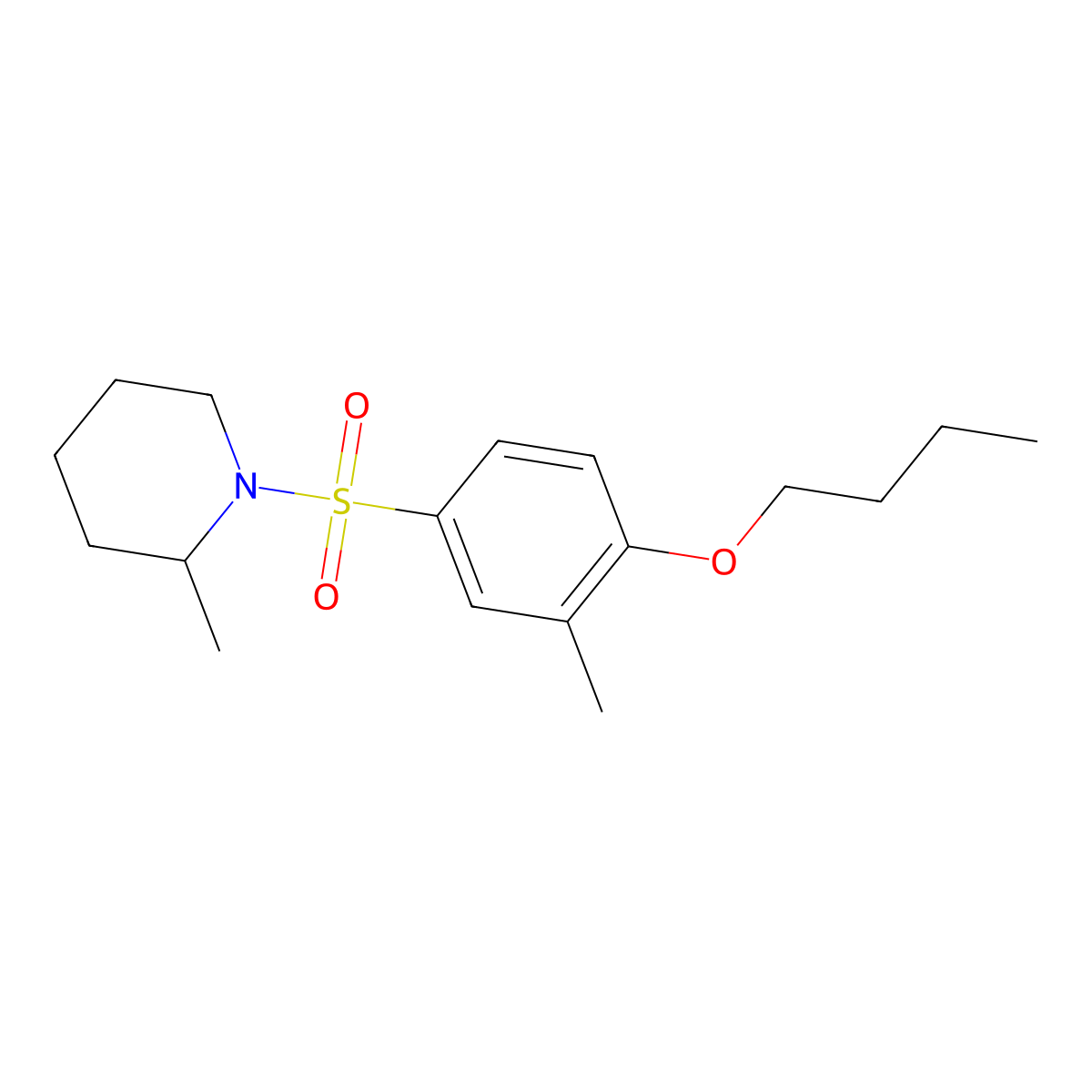 1-[(4-Butoxy-3-methylphenyl)sulfonyl]-2-methylpiperidine molecular structure, CAS 1246823-44-8