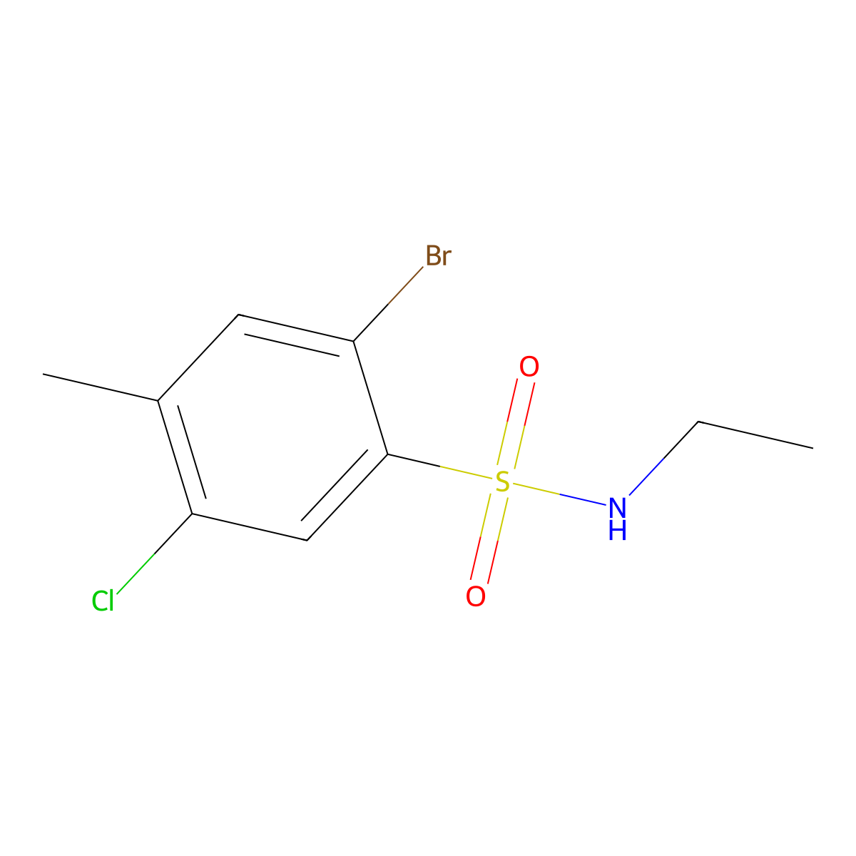 2-bromo-5-chloro-N-ethyl-4-methylbenzenesulfonamide molecular structure, CAS 1246823-46-0